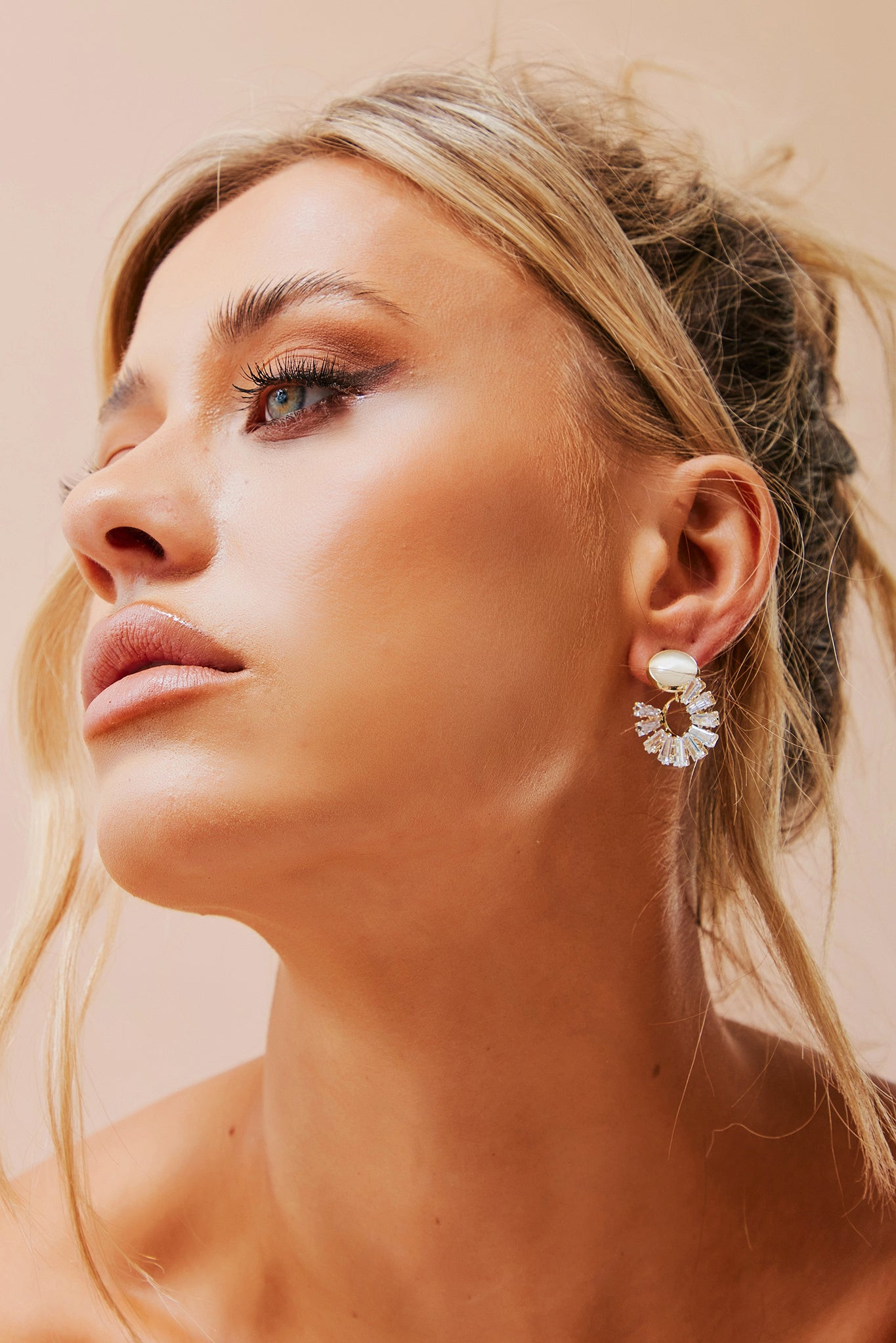 Moon Song Earrings - Gold Clear | Sage and Paige AUS.
