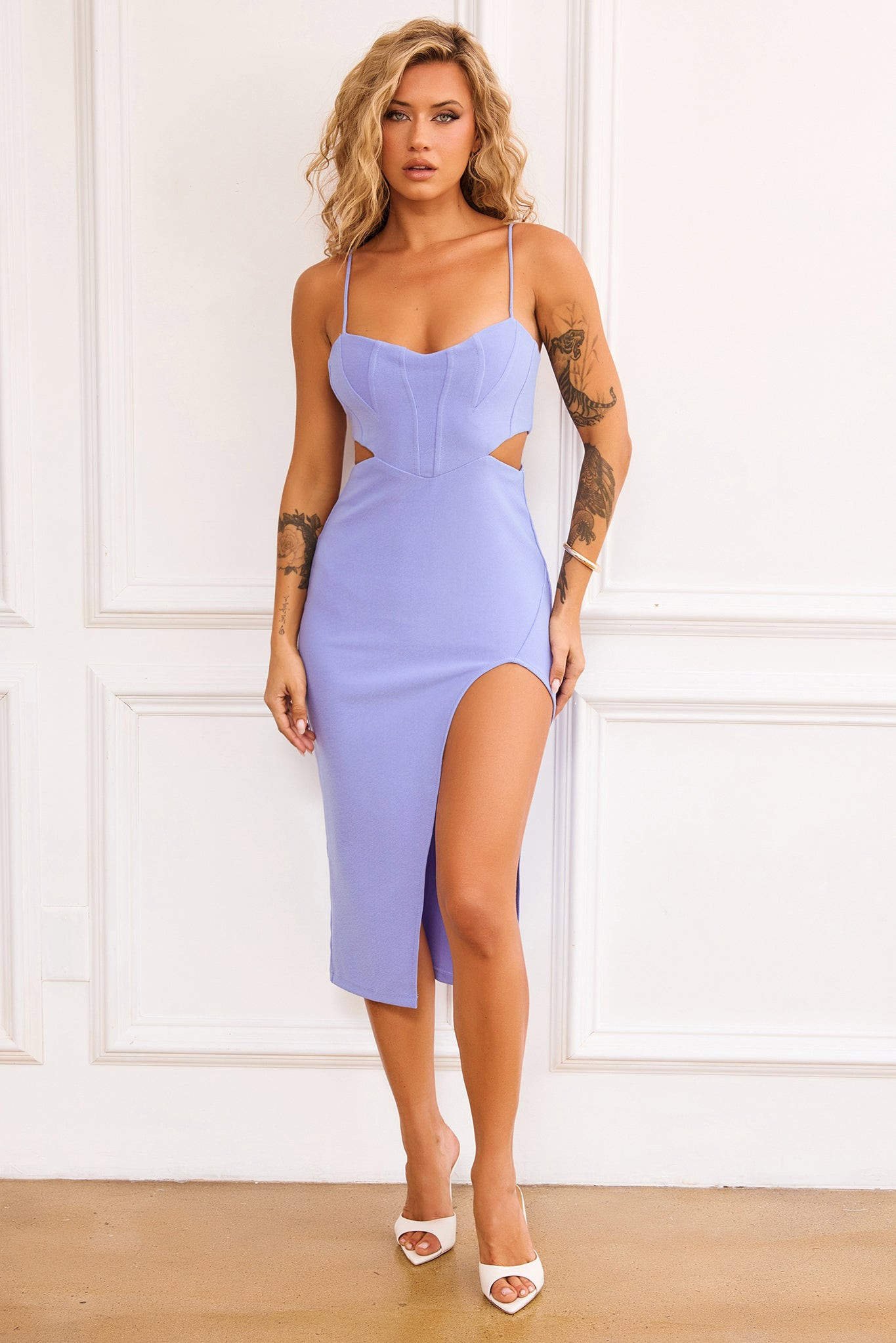Beth Midi Dress - Steel Blue | Sage and Paige AUS.