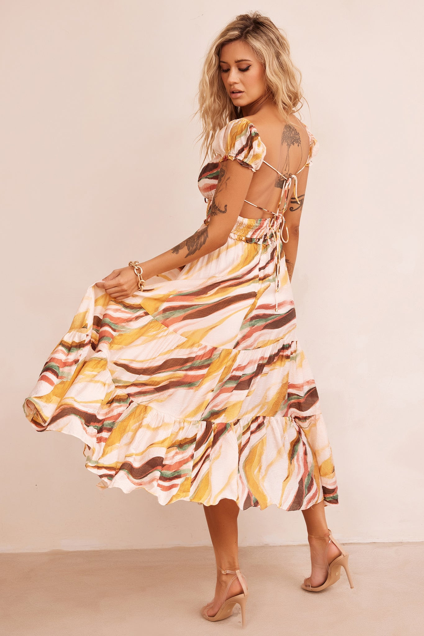 Ruffle It Up Maxi Dress - Yellow Multi | Sage and Paige AUS.
