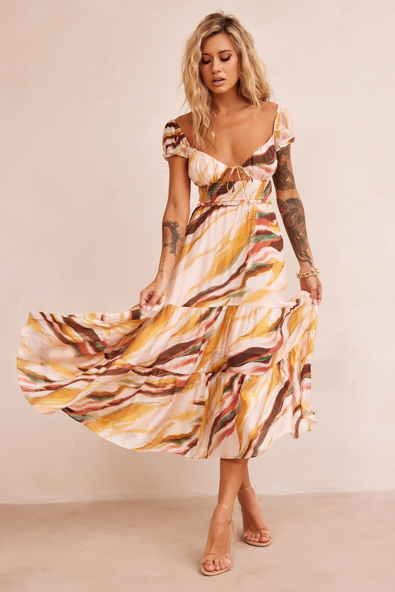 Ruffle It Up Maxi Dress - Yellow Multi | Sage and Paige AUS.