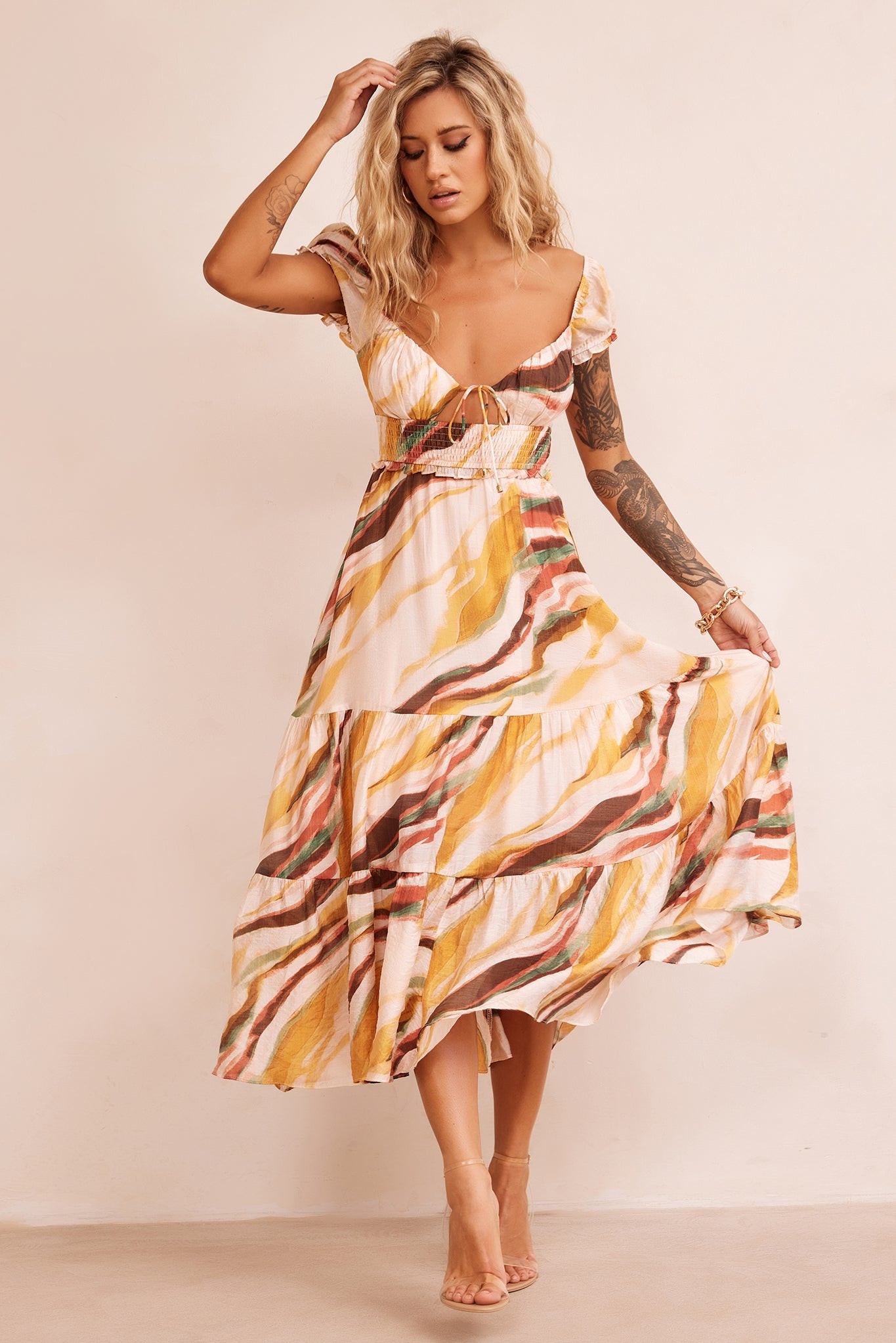 Ruffle It Up Maxi Dress - Yellow Multi | Sage and Paige AUS.