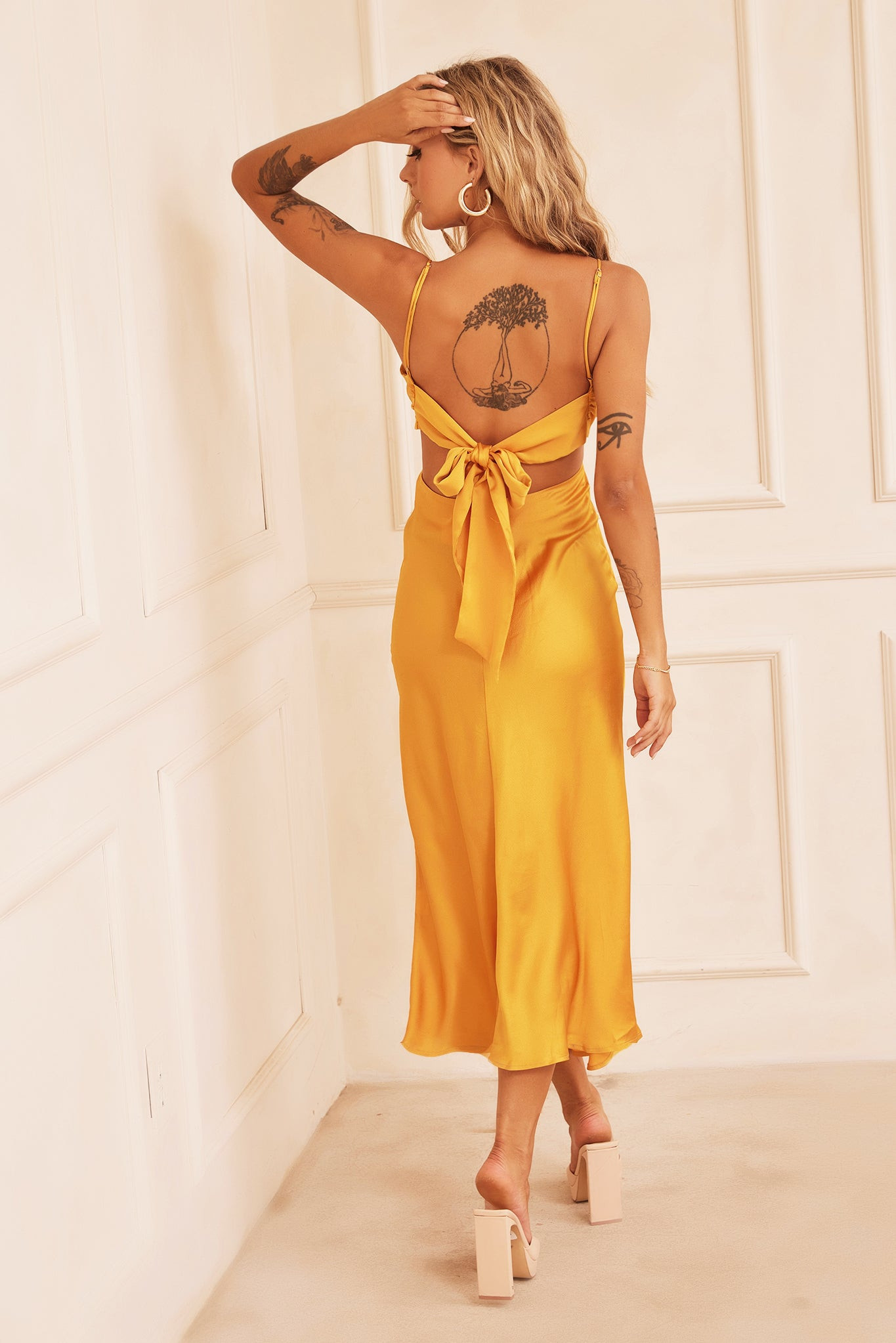 Delta Midi Dress - Mustard | Sage and Paige AUS.