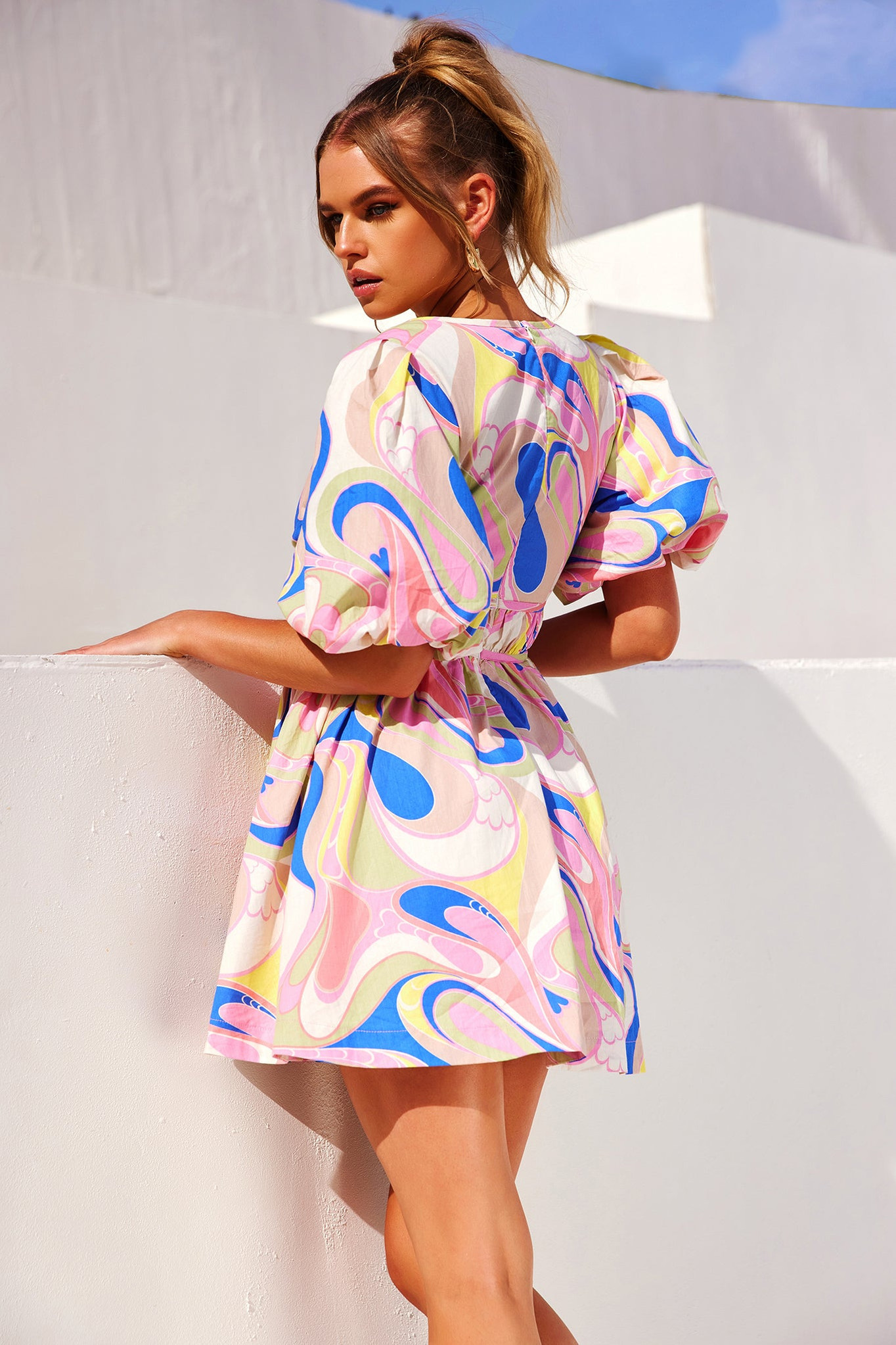 Wander Mini Dress - Blue Multi | Sage and Paige AUS.