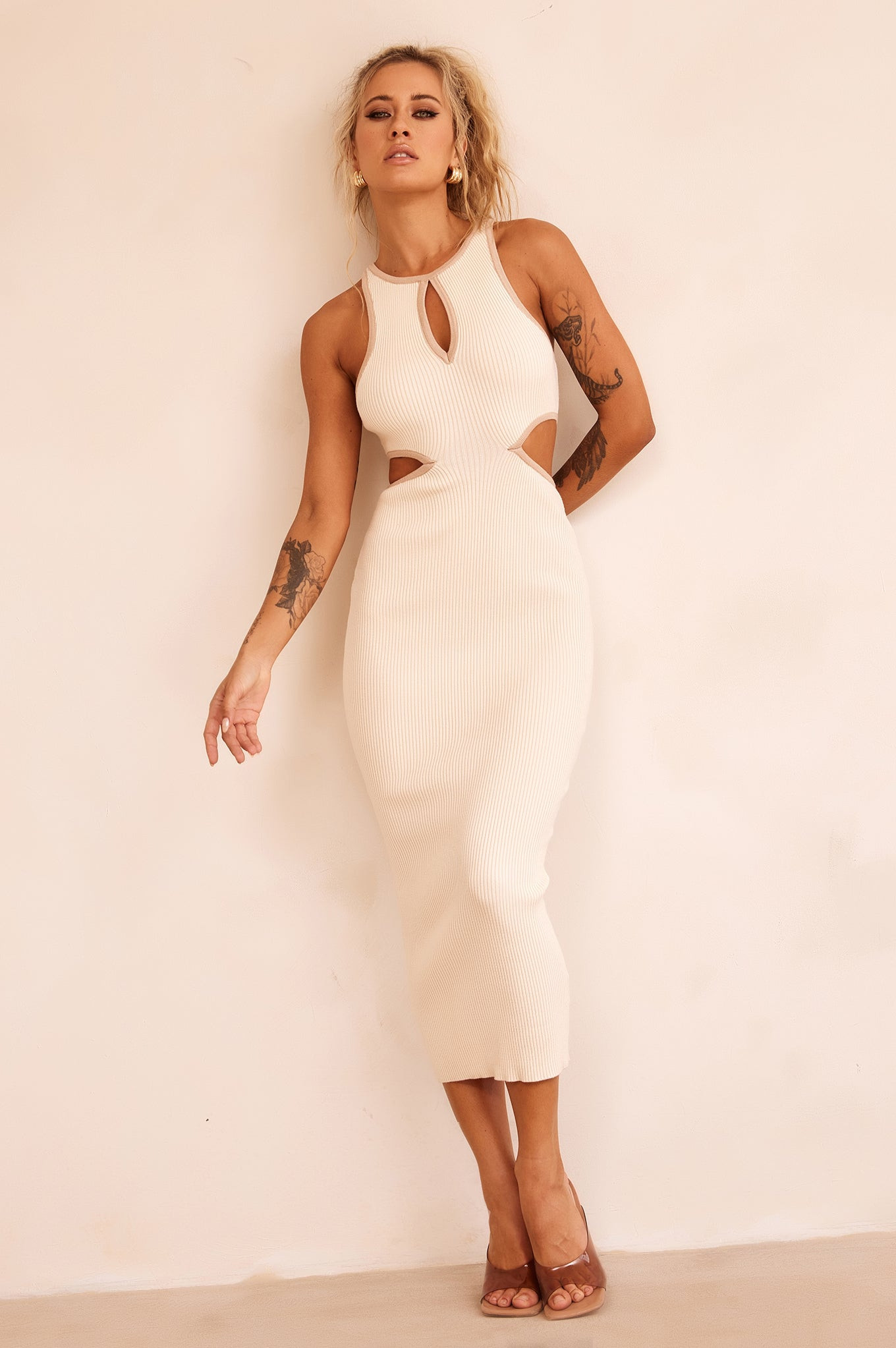 At First Sight Midi Dress - Cream | Sage and Paige AUS.
