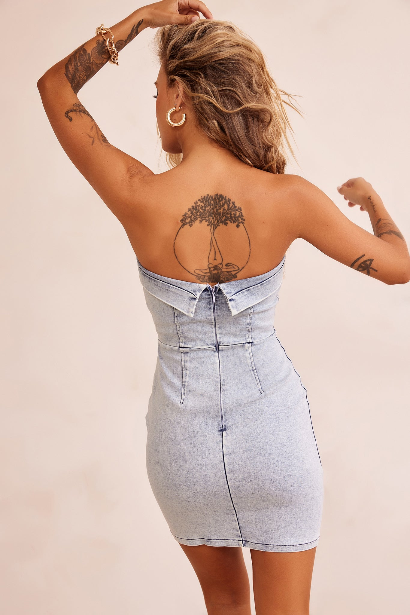 Love Letter Mini Dress - Washed Blue | Sage and Paige AUS.