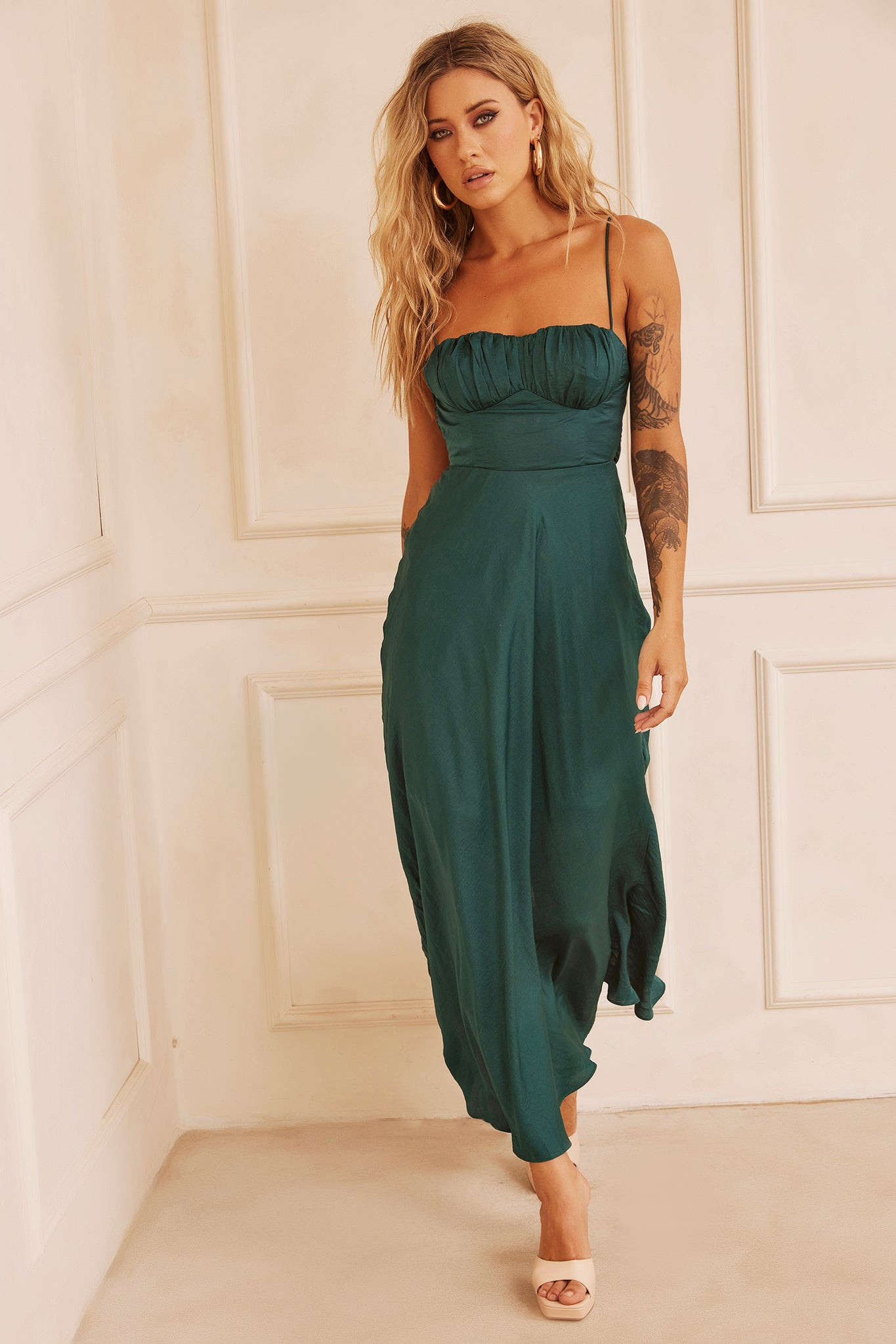Affectionate Love Midi Dress - Forest Green | Sage and Paige AUS.