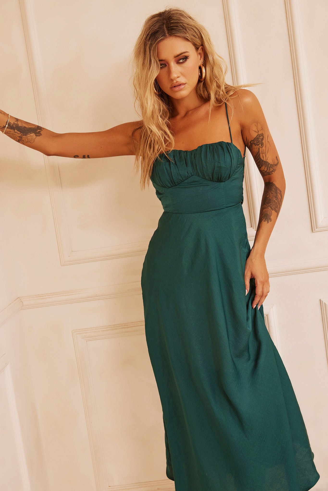 Affectionate Love Midi Dress - Forest Green | Sage and Paige AUS.