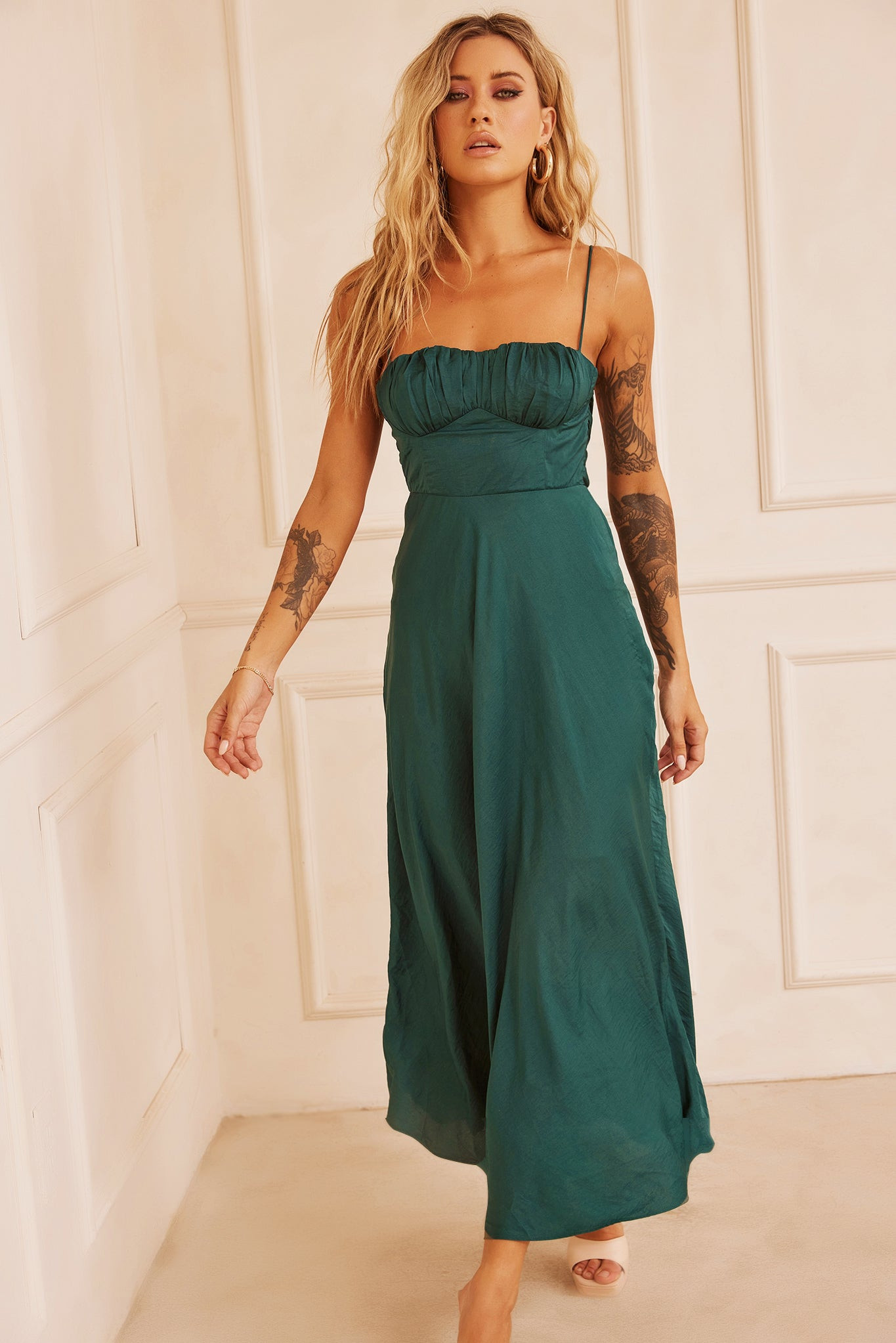 Affectionate Love Midi Dress - Forest Green | Sage and Paige AUS.