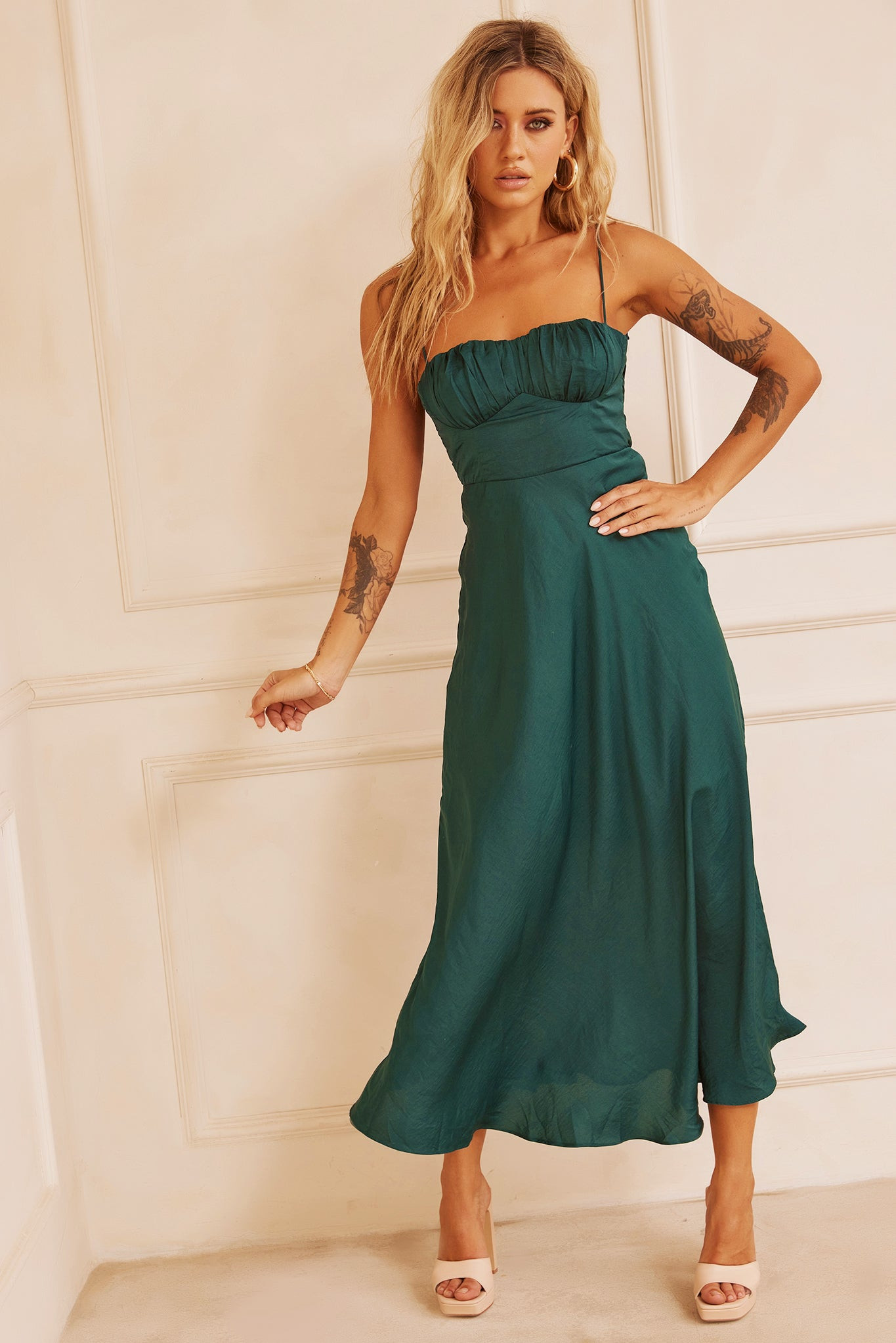 Affectionate Love Midi Dress - Forest Green | Sage and Paige AUS.