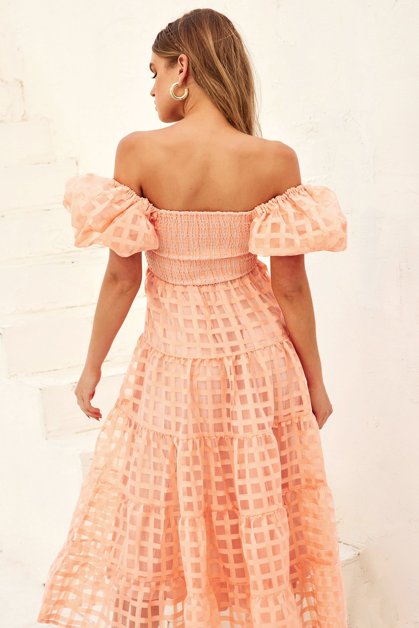 Gin Midi Dress - Peach | Sage and Paige AUS.