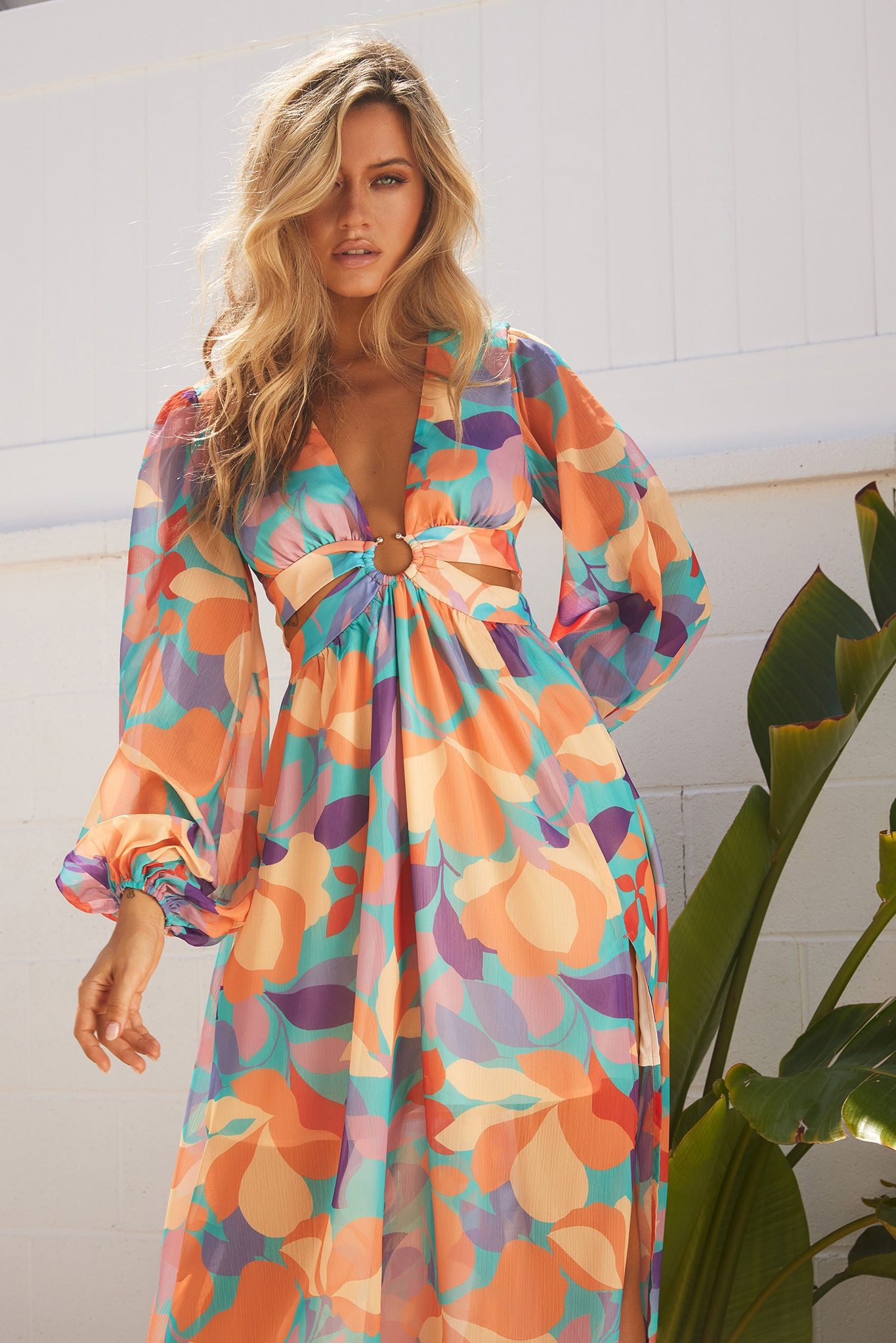Shooting Stars Maxi Dress - Orange Multi | Sage and Paige AUS.