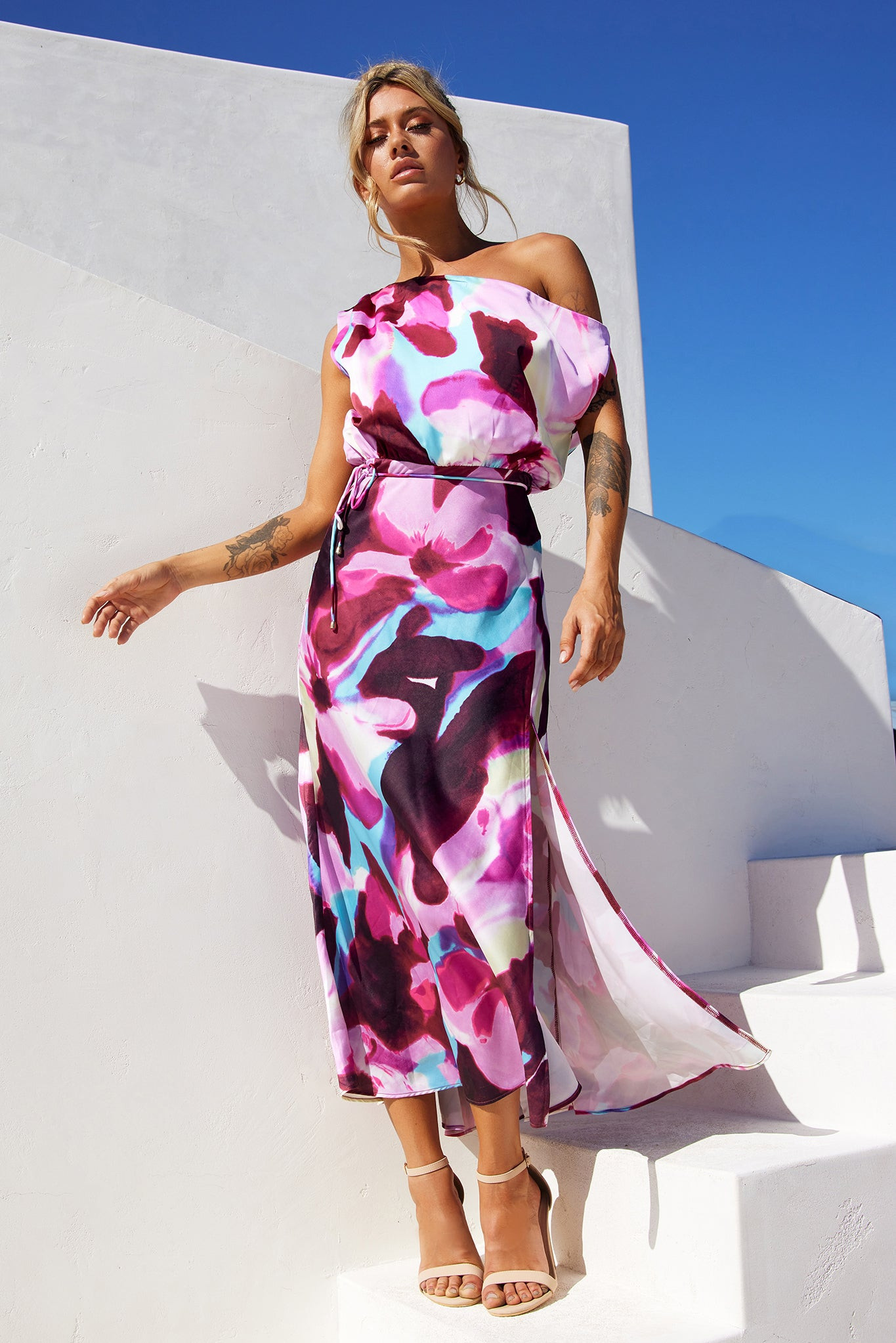 Euphoric Midi Dress - Plum Multi | Sage and Paige AUS.