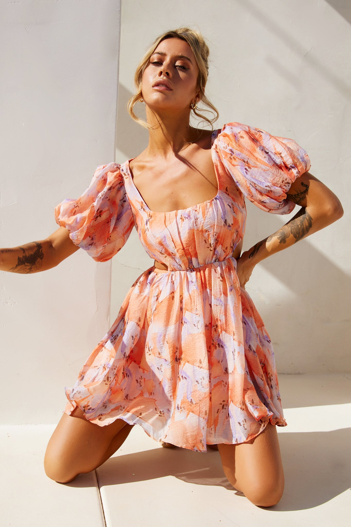 Woodington Sky Mini Dress - Orange | Sage and Paige AUS.