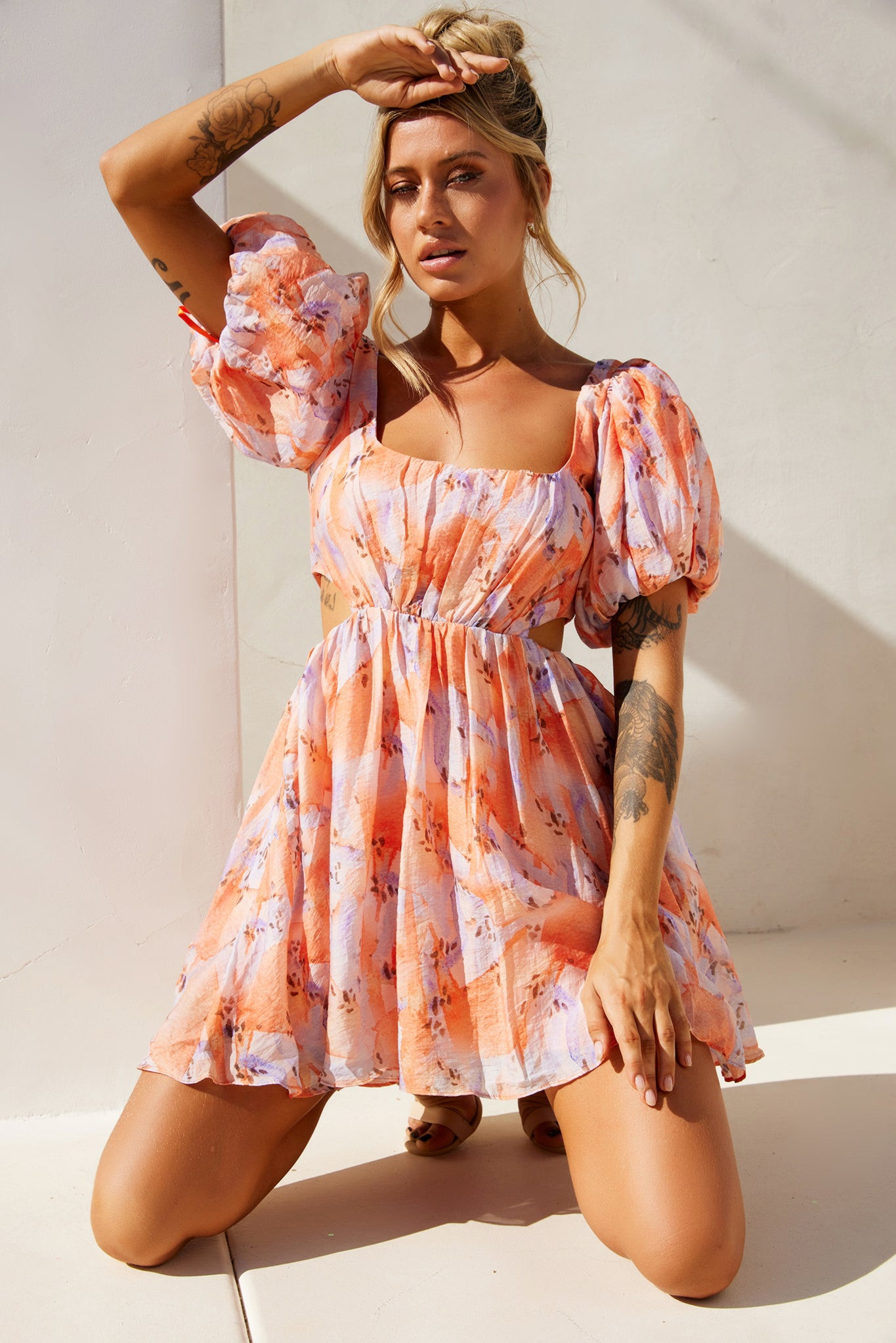 Woodington Sky Mini Dress - Orange | Sage and Paige AUS.
