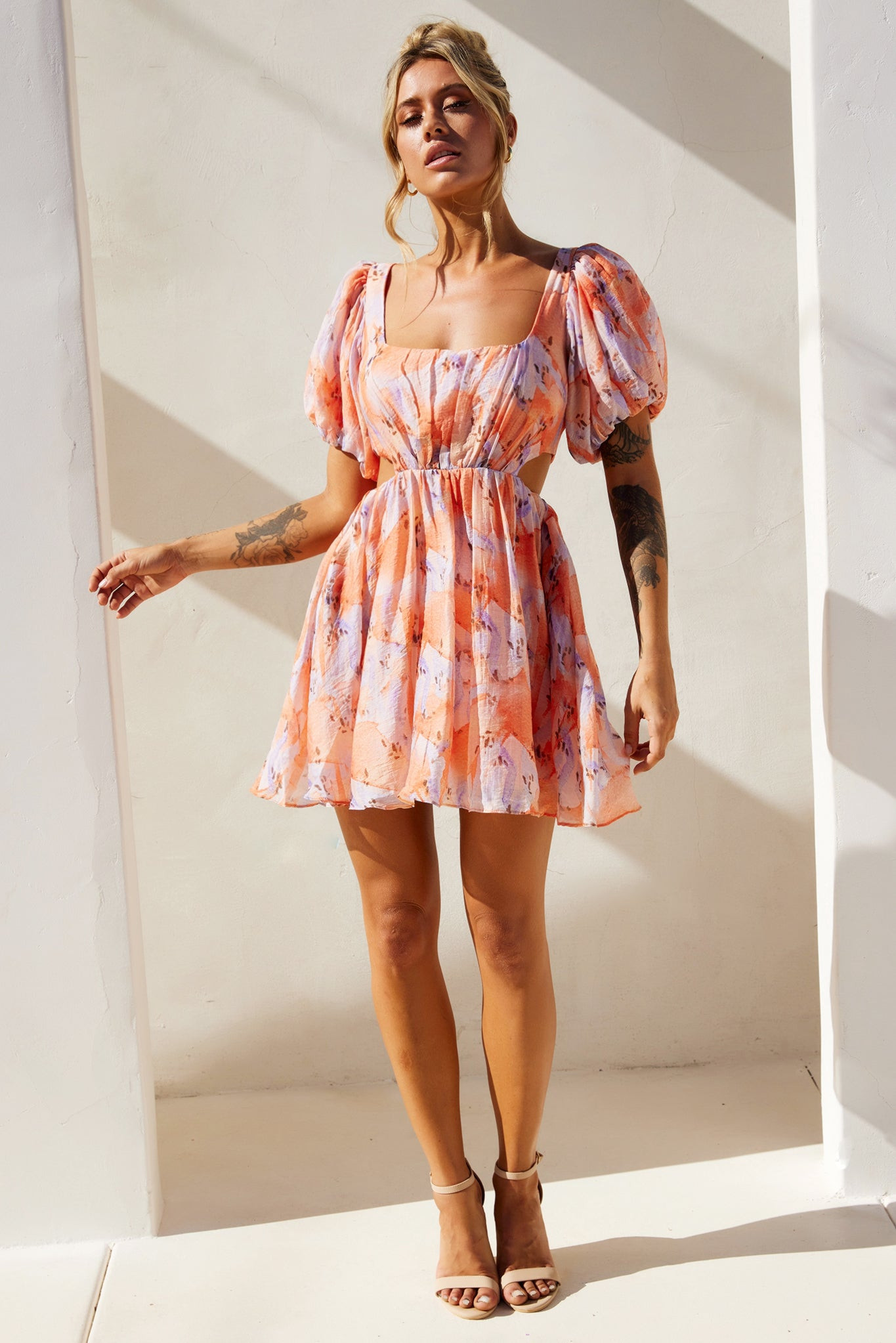 Woodington Sky Mini Dress - Orange | Sage and Paige AUS.