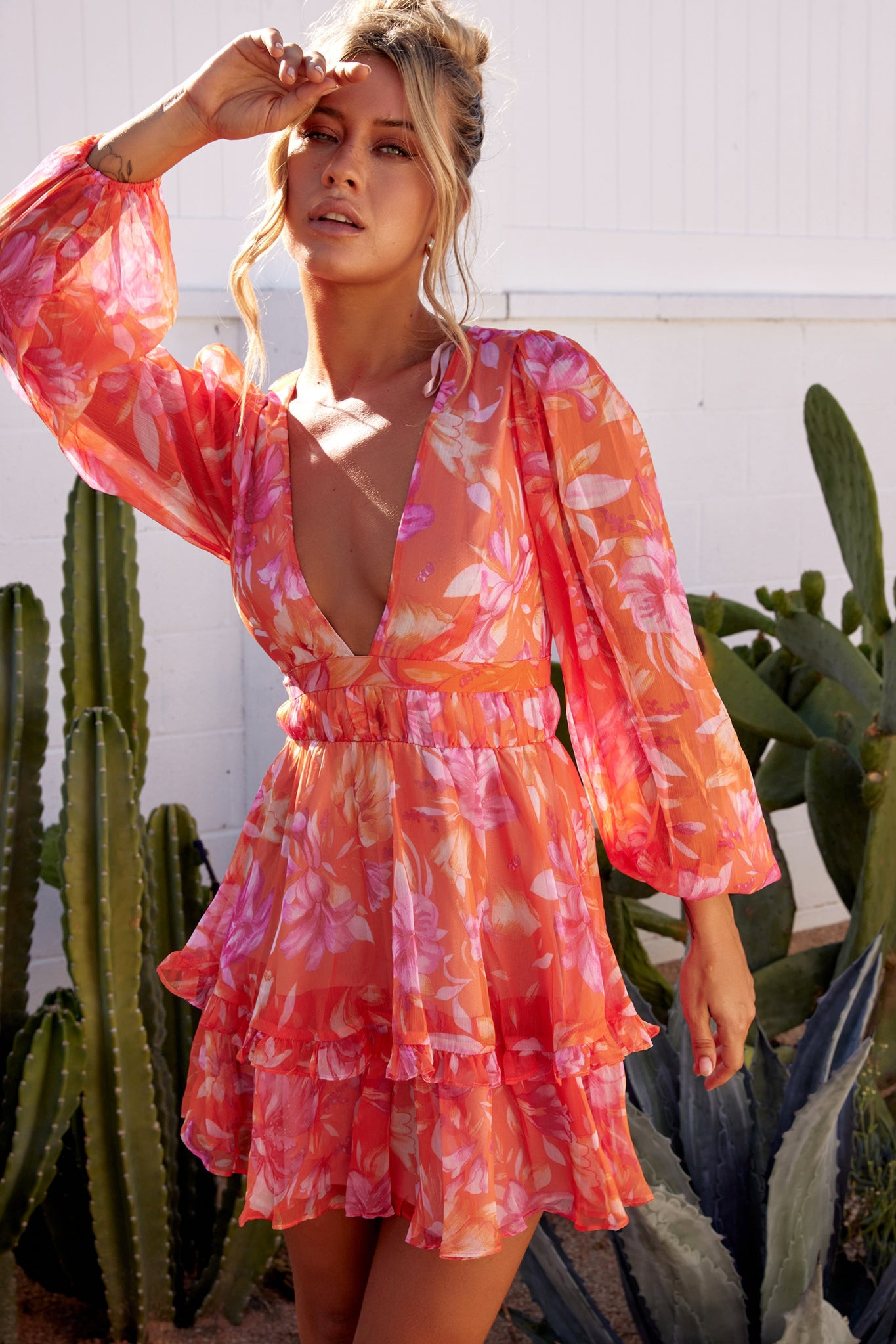Morning Twist Mini Dress - Orange | Sage and Paige AUS.