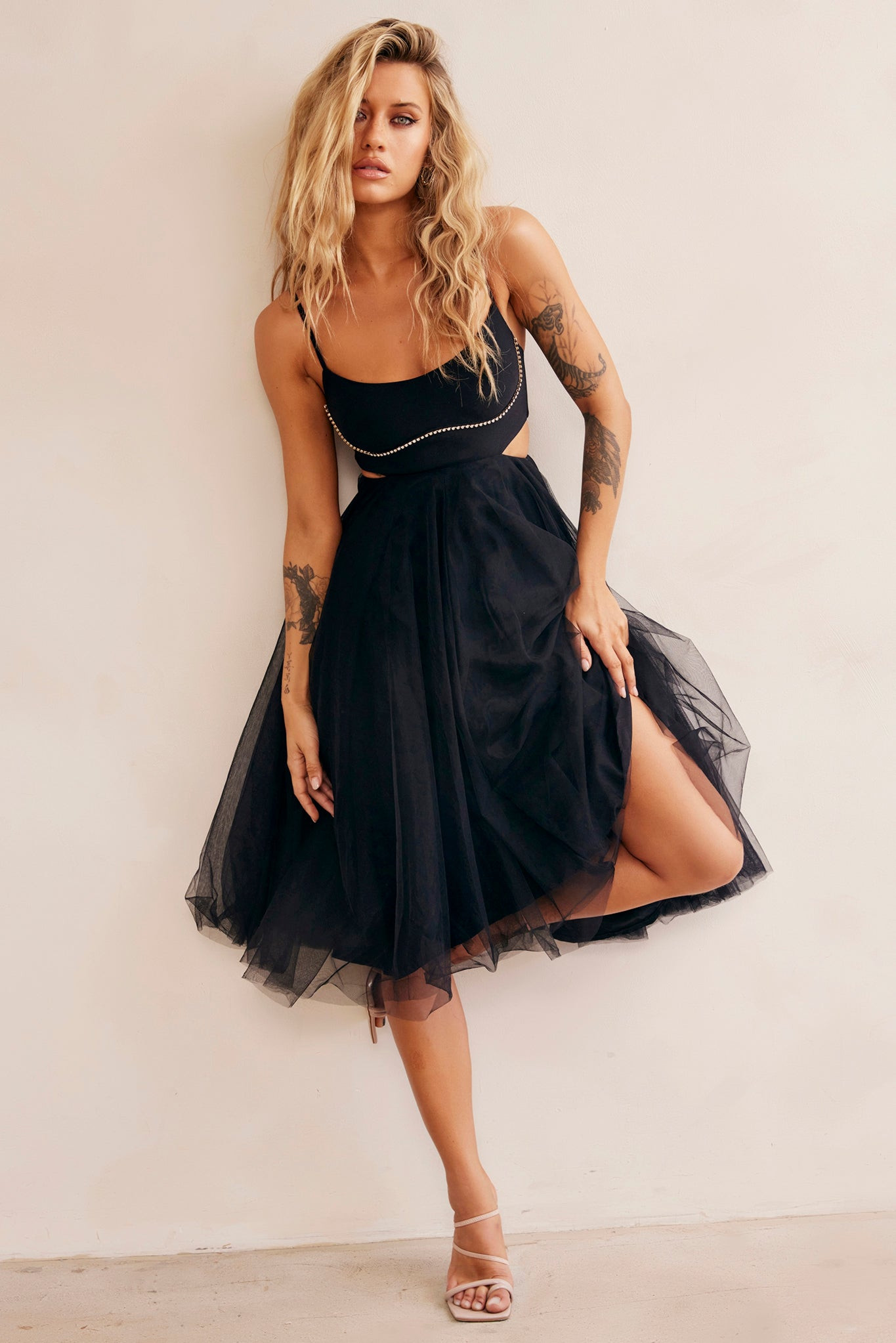 Got Glam Midi Dress - Black | Sage and Paige AUS.