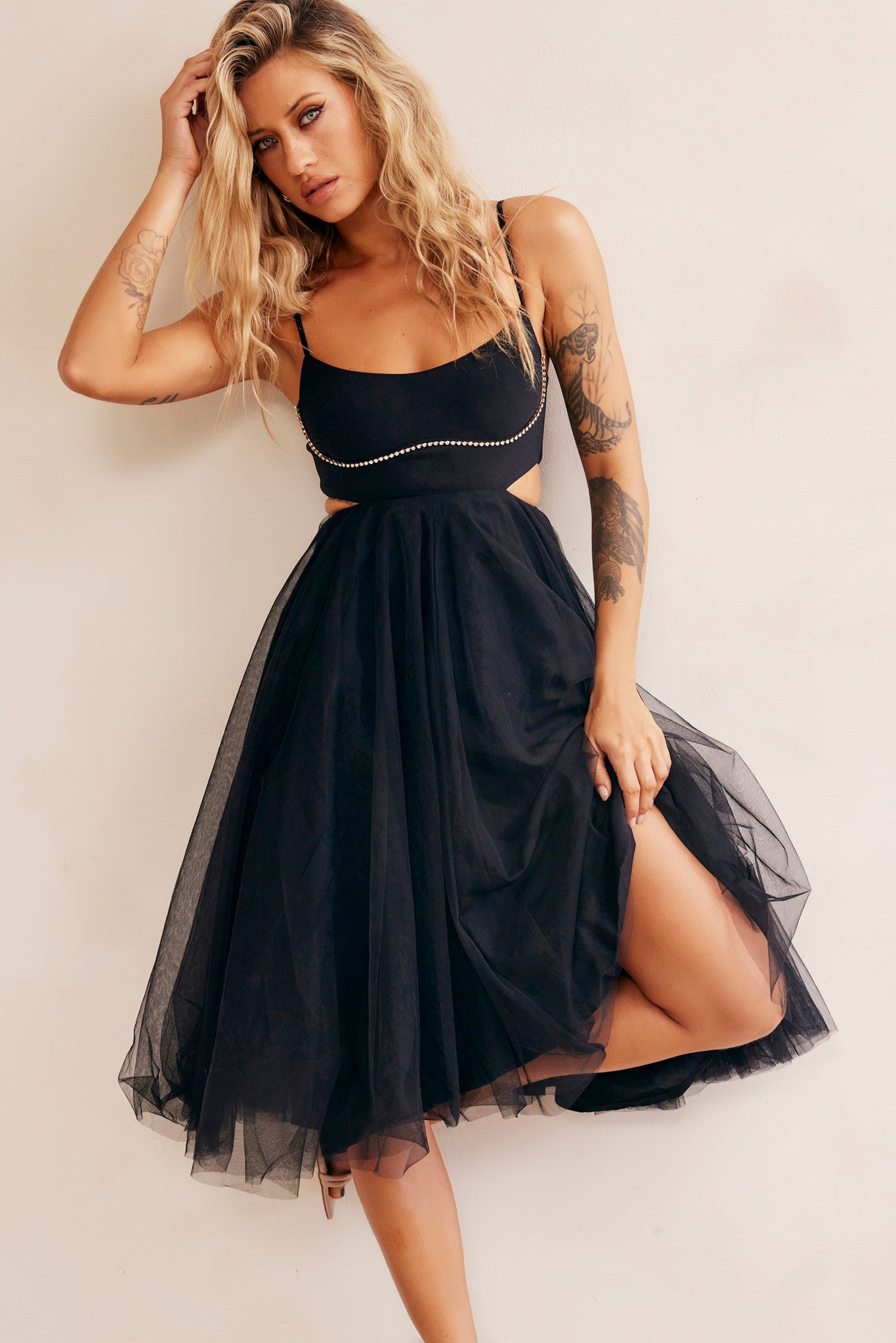 Got Glam Midi Dress - Black | Sage and Paige AUS.