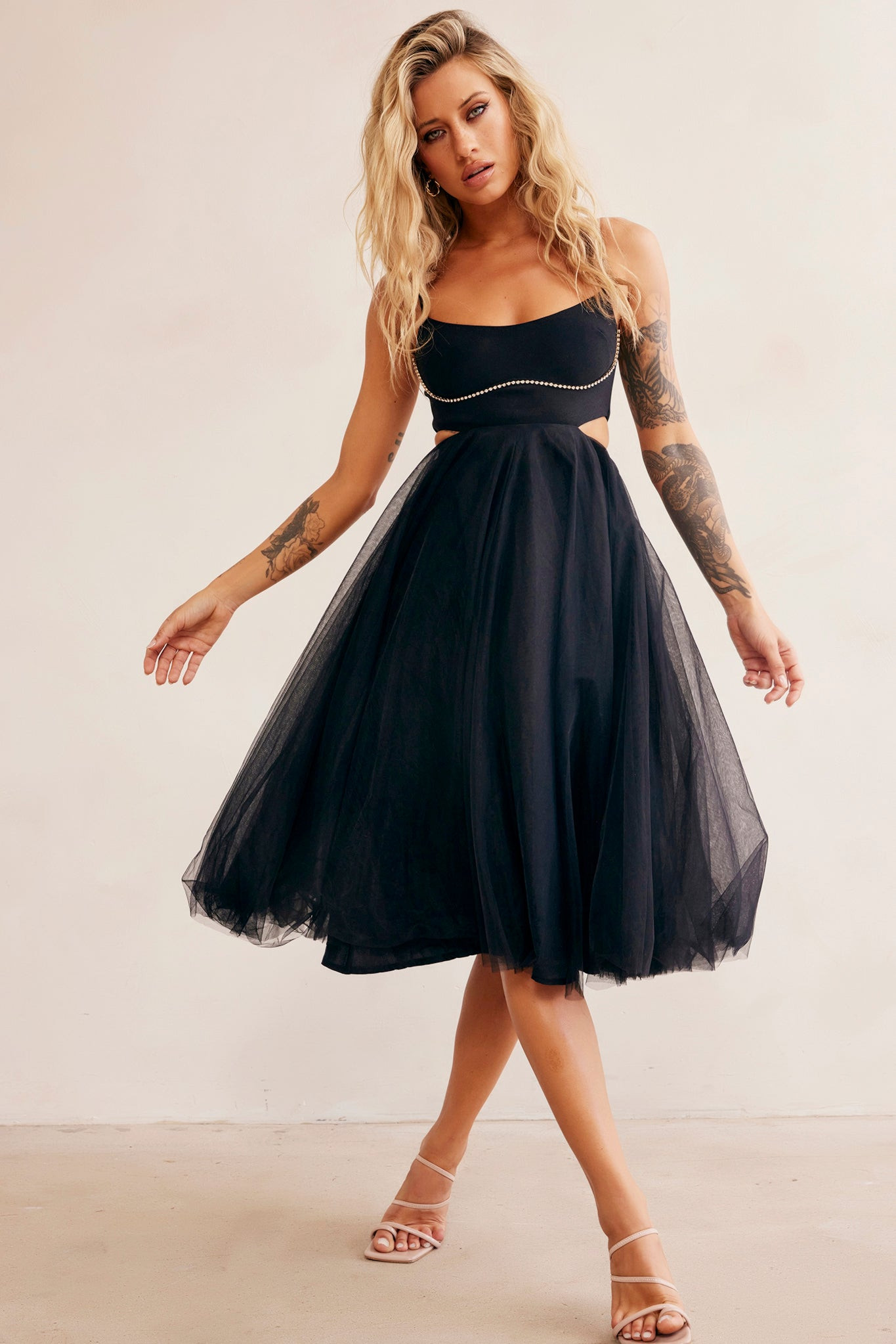 Got Glam Midi Dress - Black | Sage and Paige AUS.