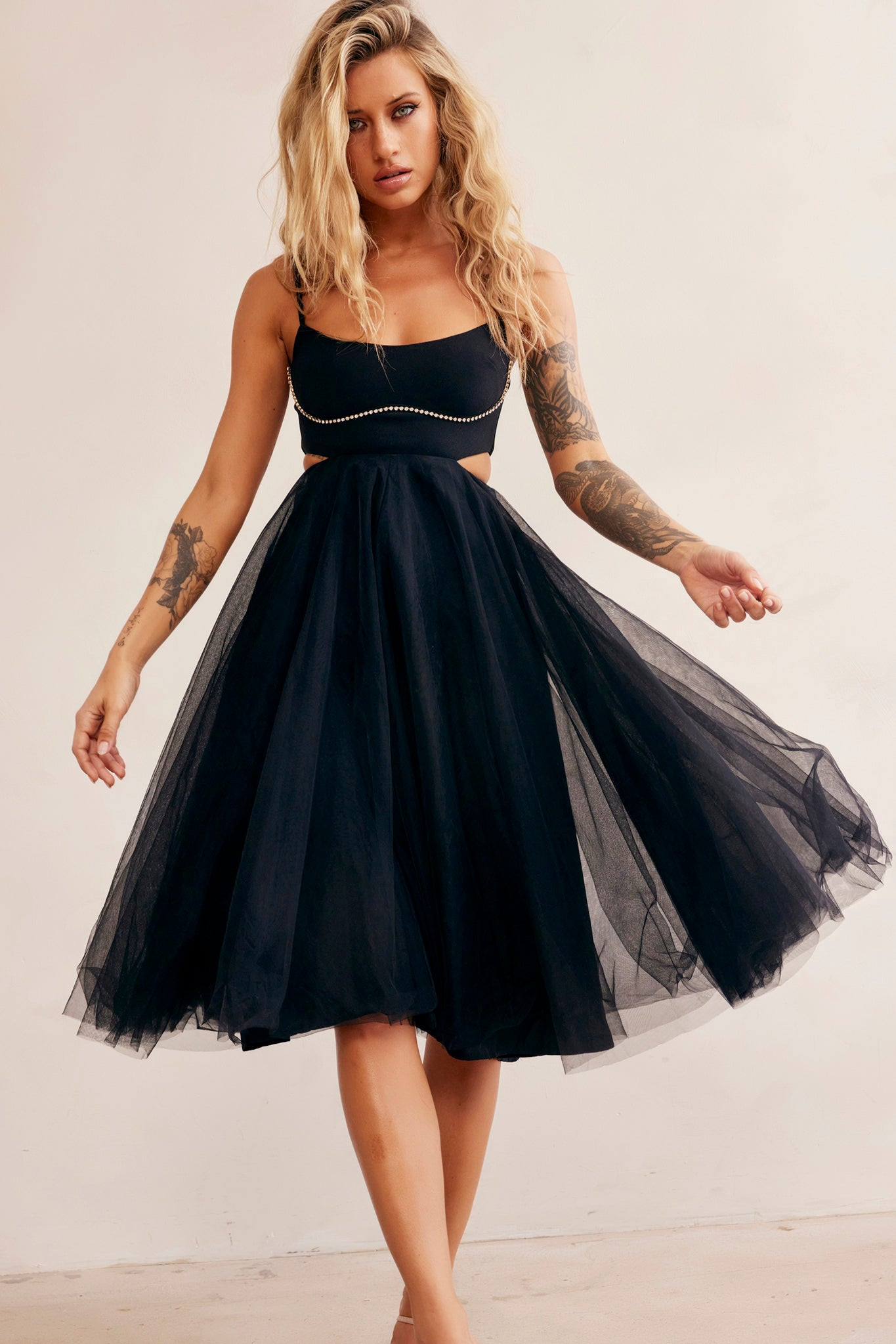Got Glam Midi Dress - Black | Sage and Paige AUS.