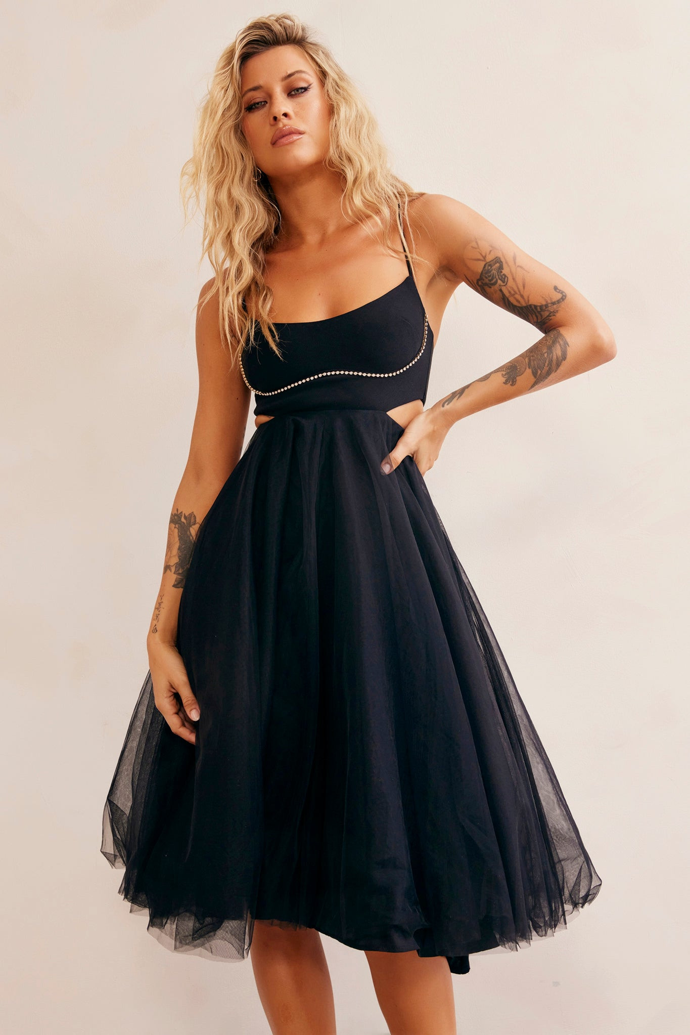 Got Glam Midi Dress - Black | Sage and Paige AUS.