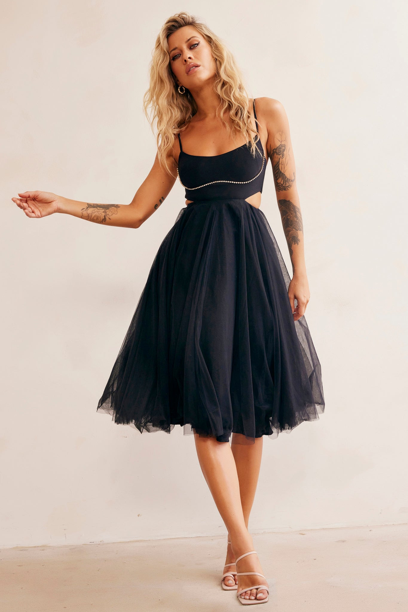 Got Glam Midi Dress - Black | Sage and Paige AUS.