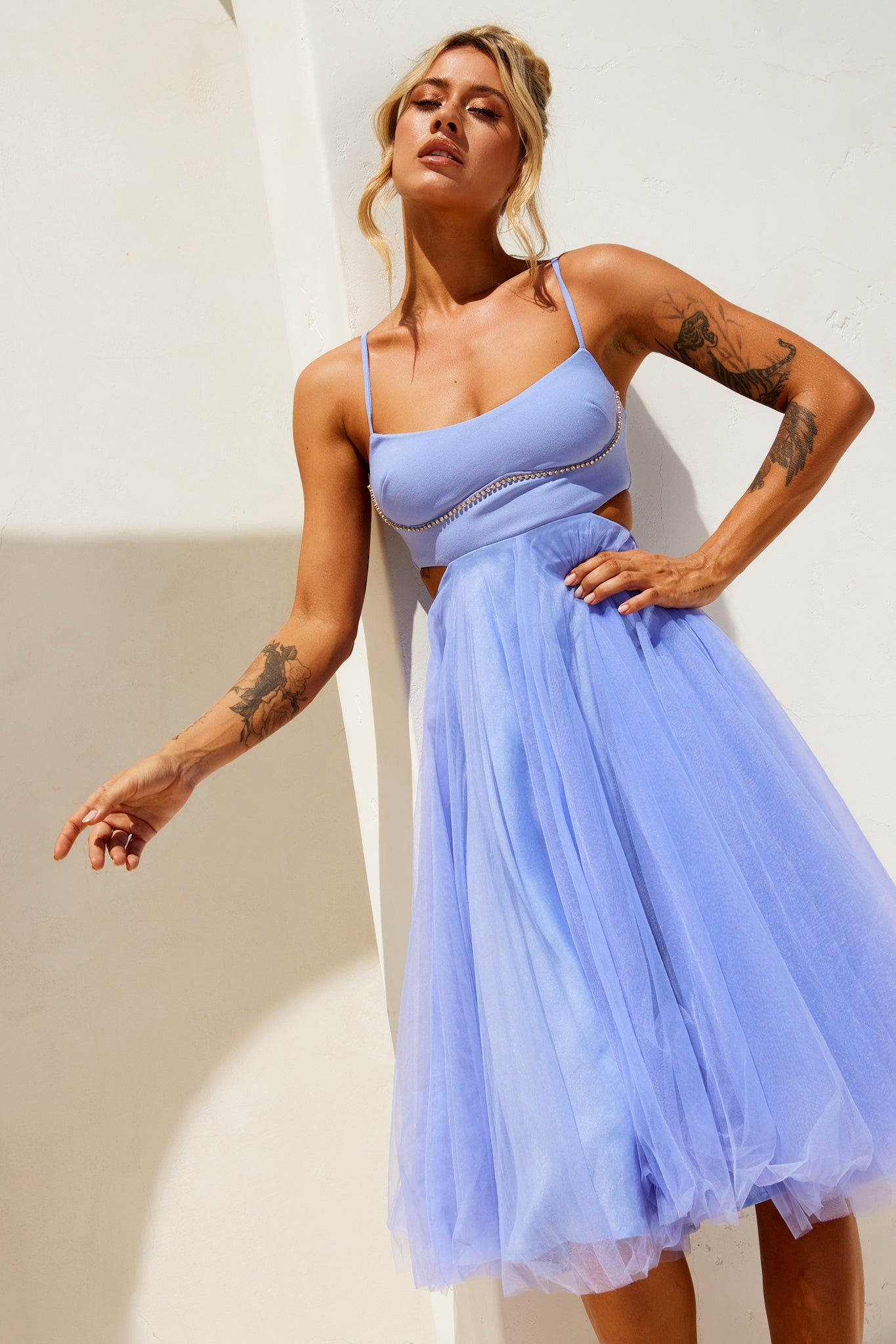 Got Glam Midi Dress - Cornflower | Sage and Paige AUS.