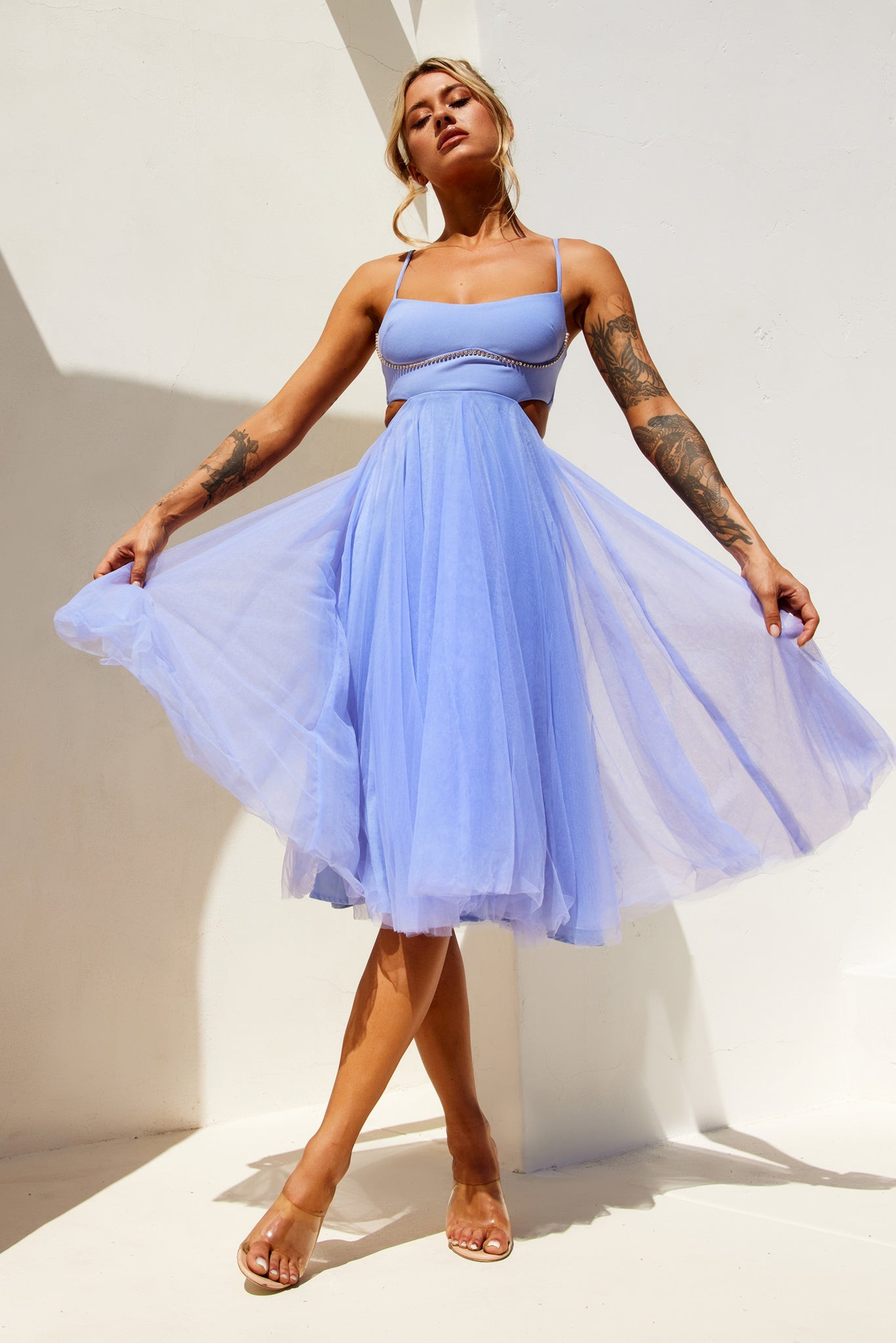Got Glam Midi Dress - Cornflower | Sage and Paige AUS.