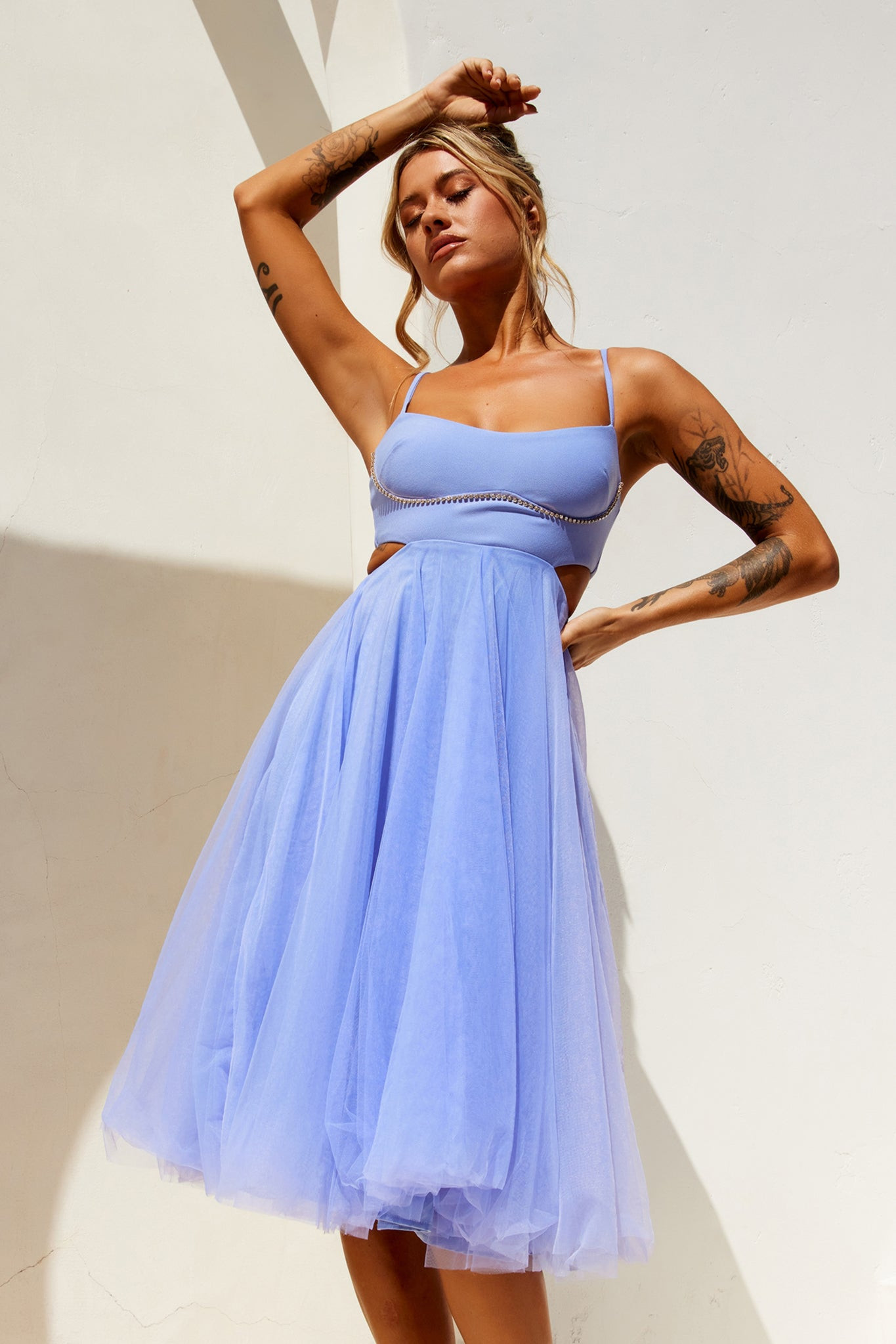 Got Glam Midi Dress - Cornflower | Sage and Paige AUS.
