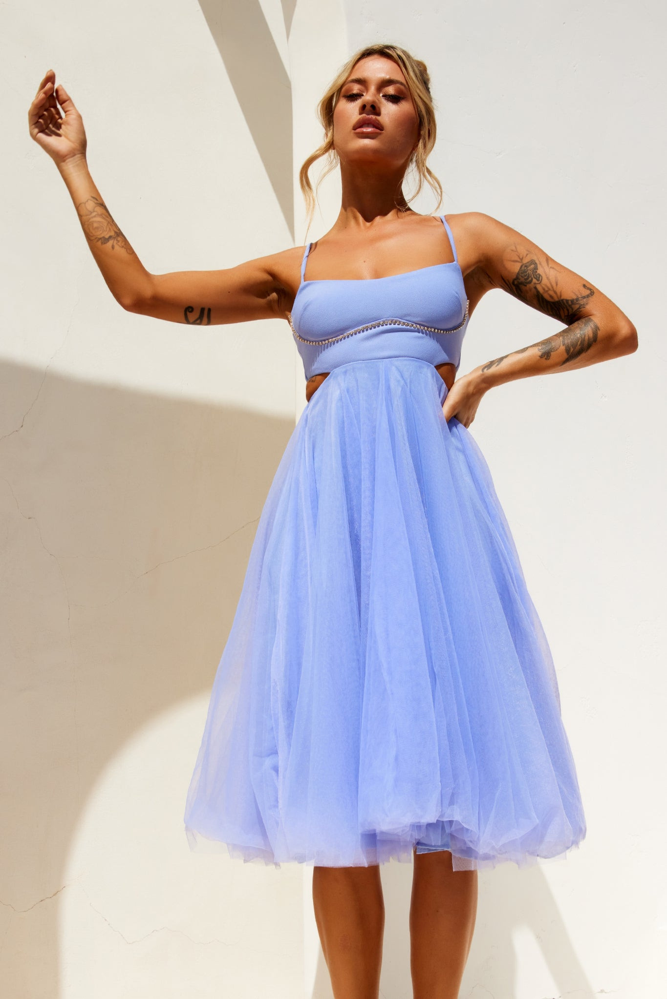 Got Glam Midi Dress - Cornflower | Sage and Paige AUS.