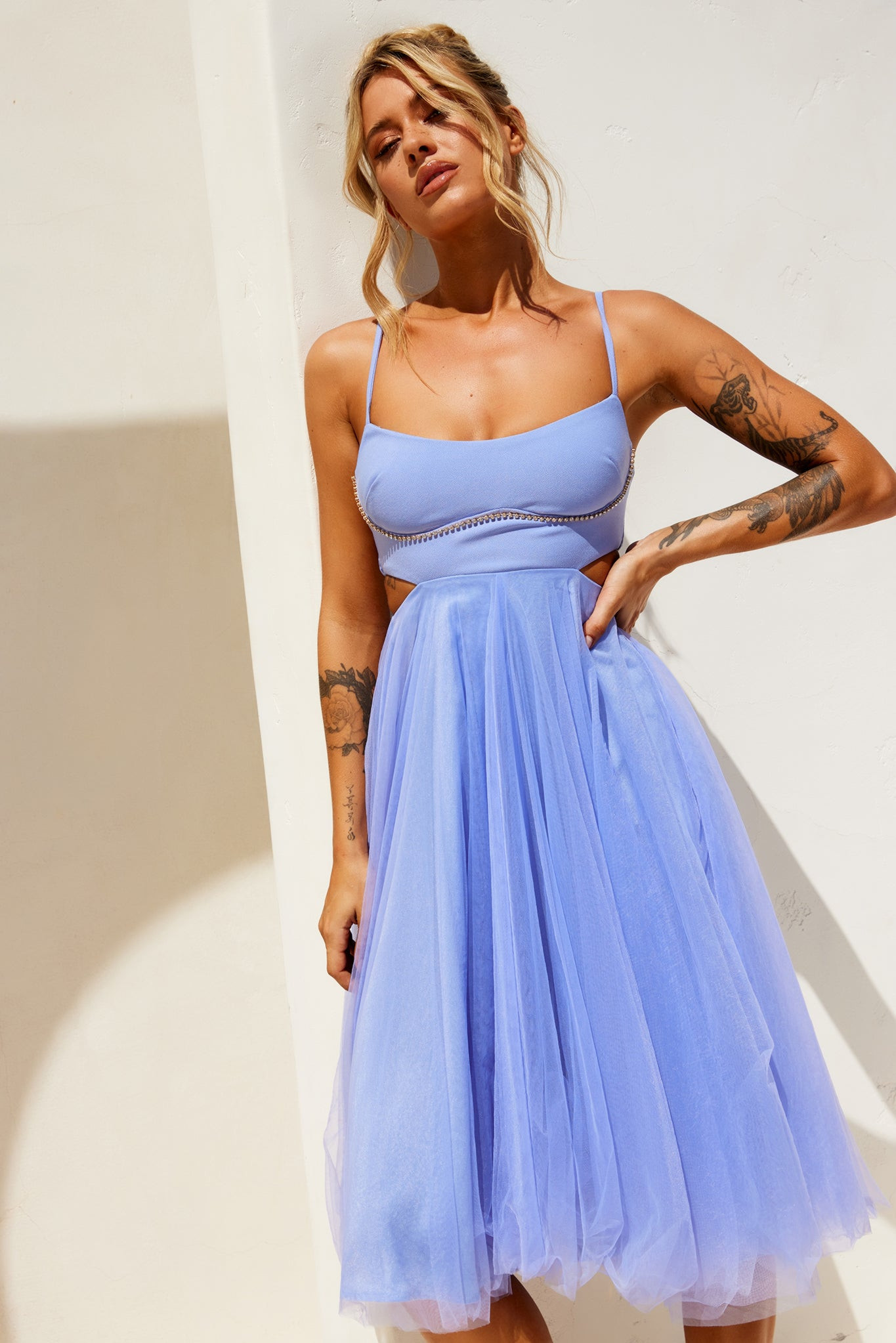 Got Glam Midi Dress - Cornflower | Sage and Paige AUS.