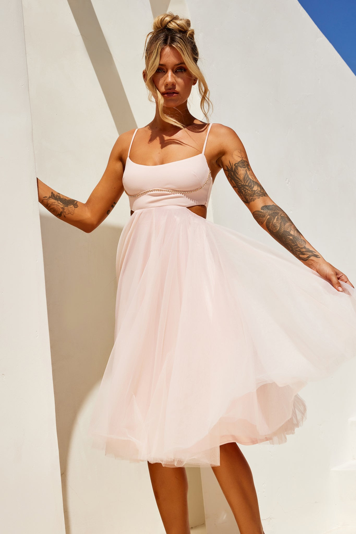 Got Glam Midi Dress - Blush | Sage and Paige AUS.