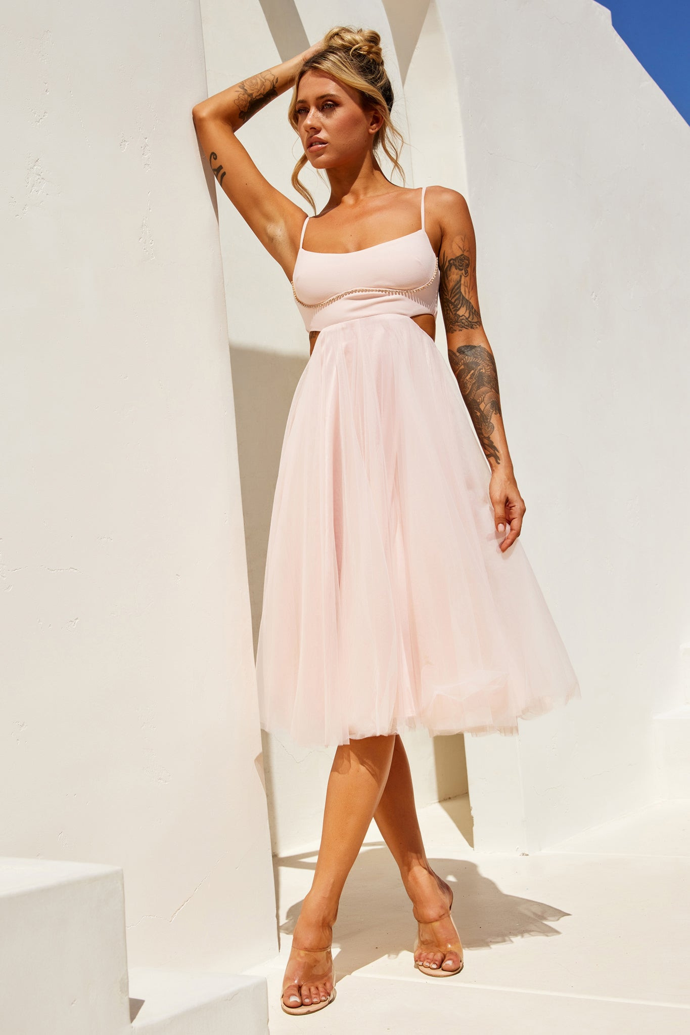 Got Glam Midi Dress - Blush | Sage and Paige AUS.