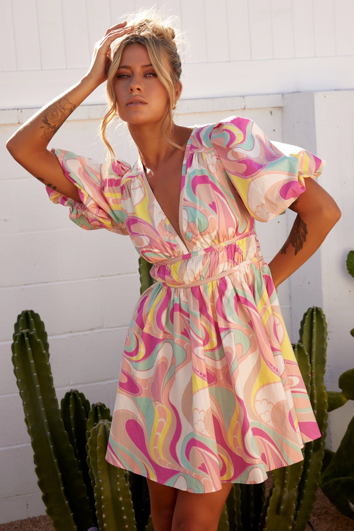 Wander Mini Dress - Pink Multi | Sage and Paige AUS.