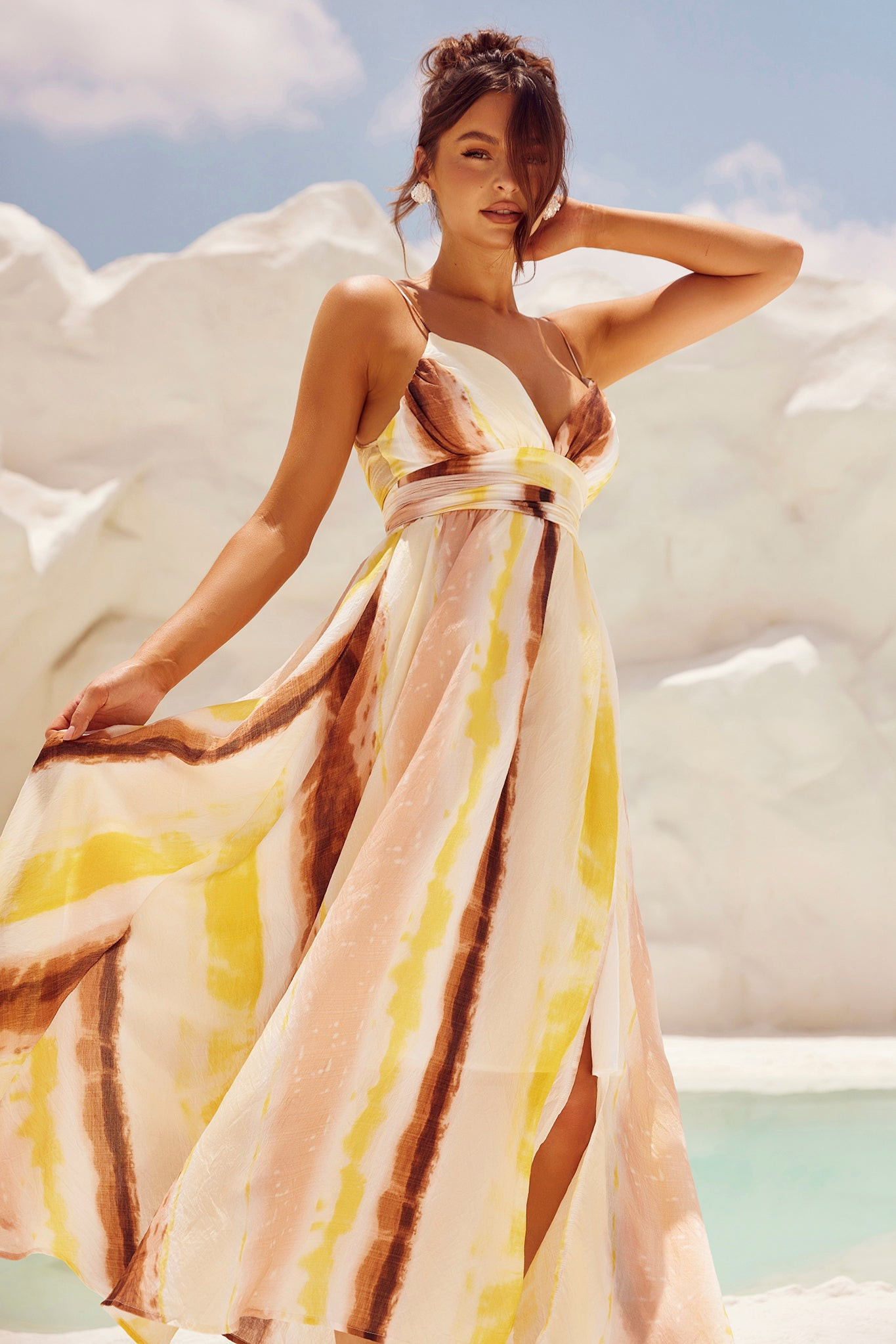 Plans For Summer Maxi Dress - Tan Multi | Sage and Paige AUS.
