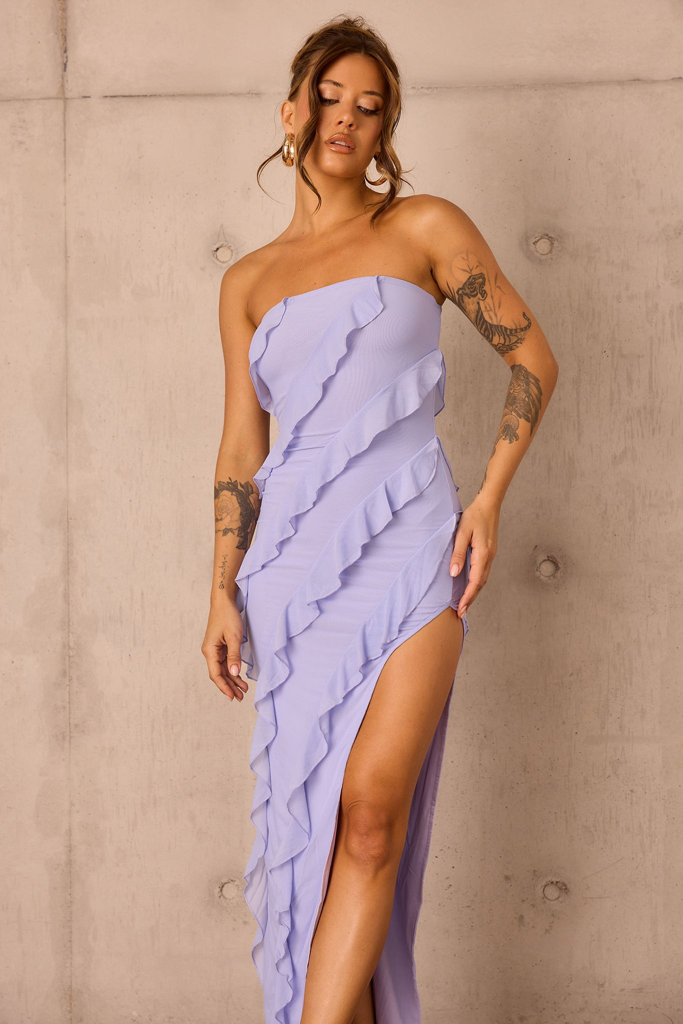 Gold Rush Maxi Dress - Cornflower