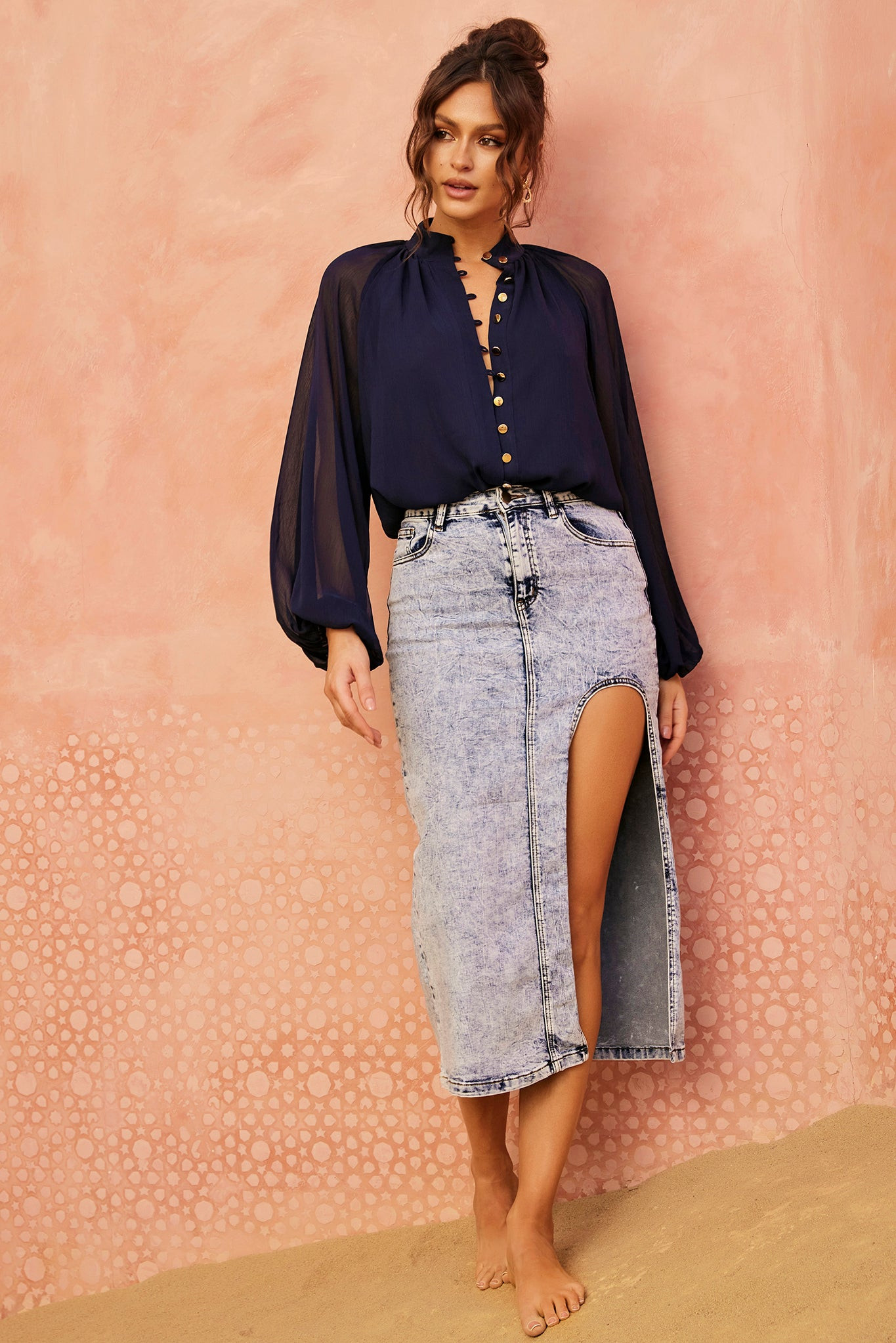 Osiris Blouse - Navy | Sage and Paige AUS.