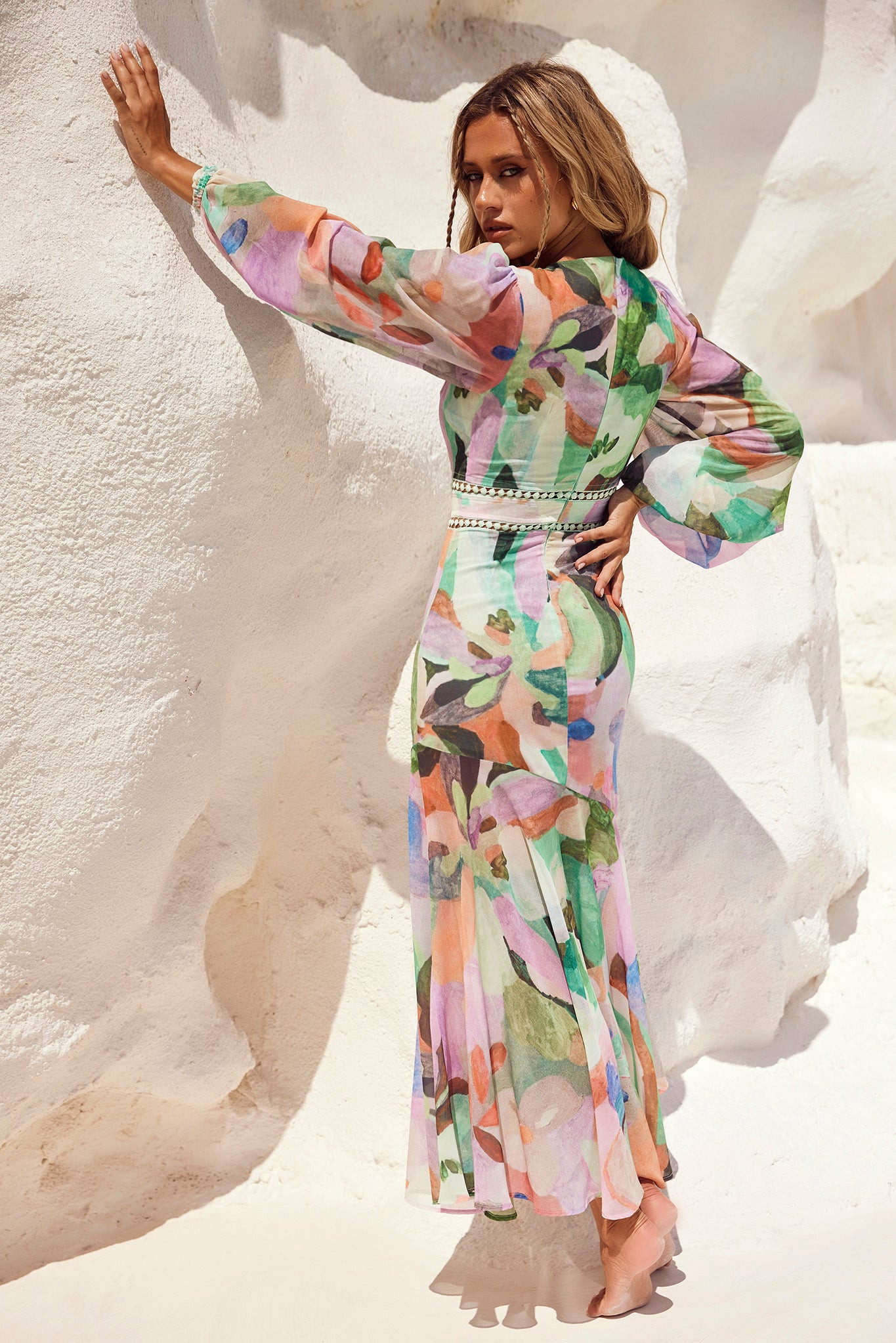 Fine Sweet Maxi Dress - Mint Multi | Sage and Paige AUS.