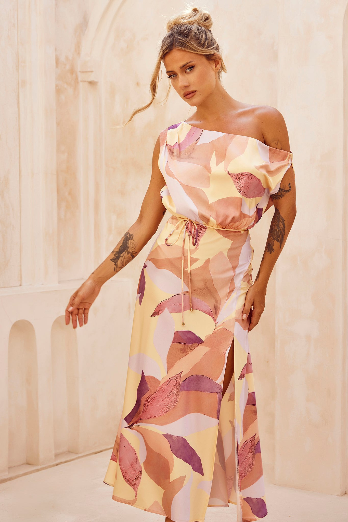 Late Matching Midi Dress - Rust Multi | Sage and Paige AUS.