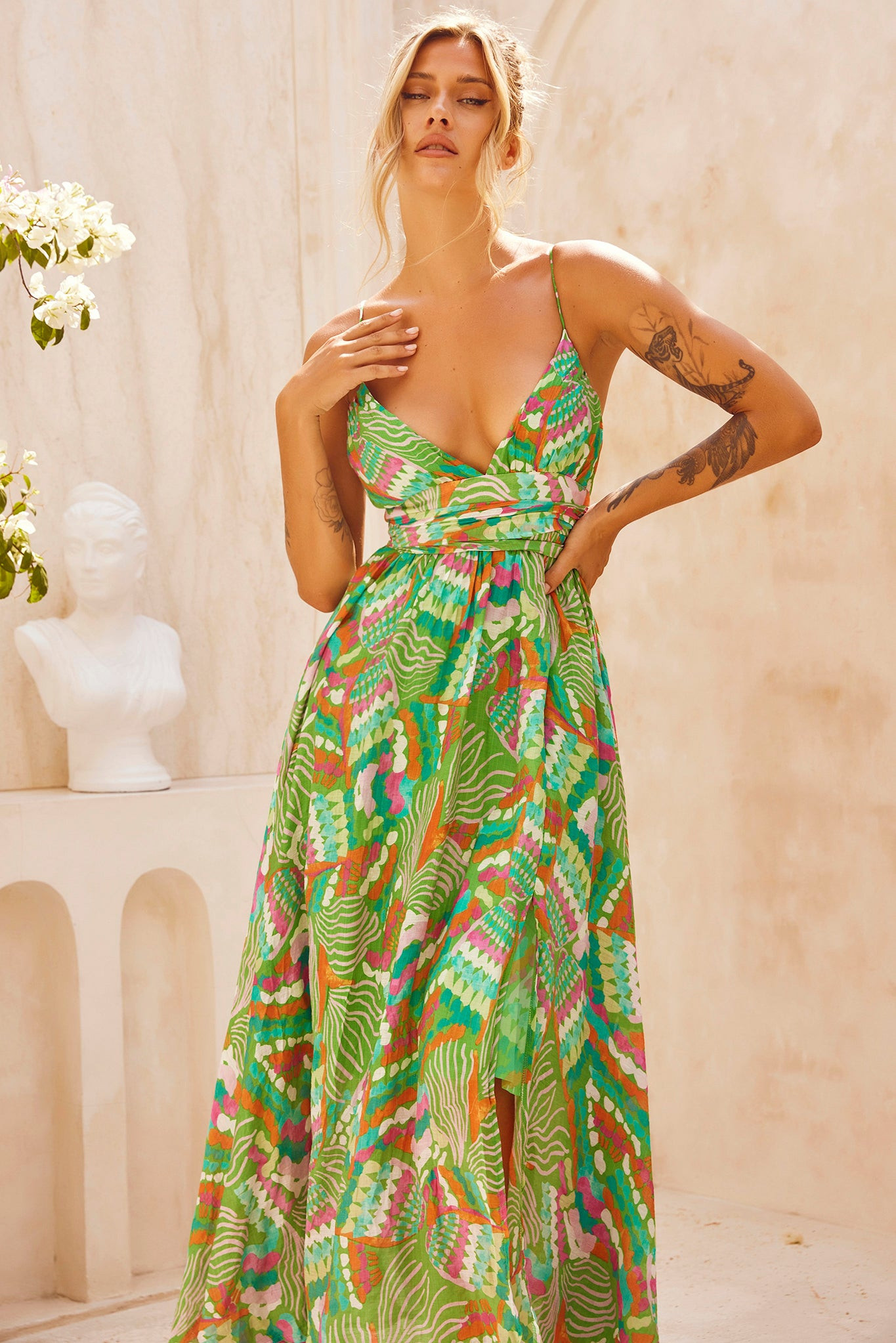 Everywhere Beyond Maxi Dress - Green Multi | Sage and Paige AUS.
