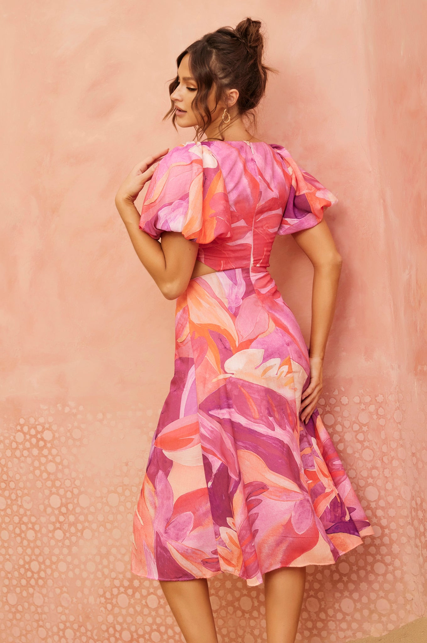 Art Of Bloom Midi Dress - Pink | Sage and Paige AUS.