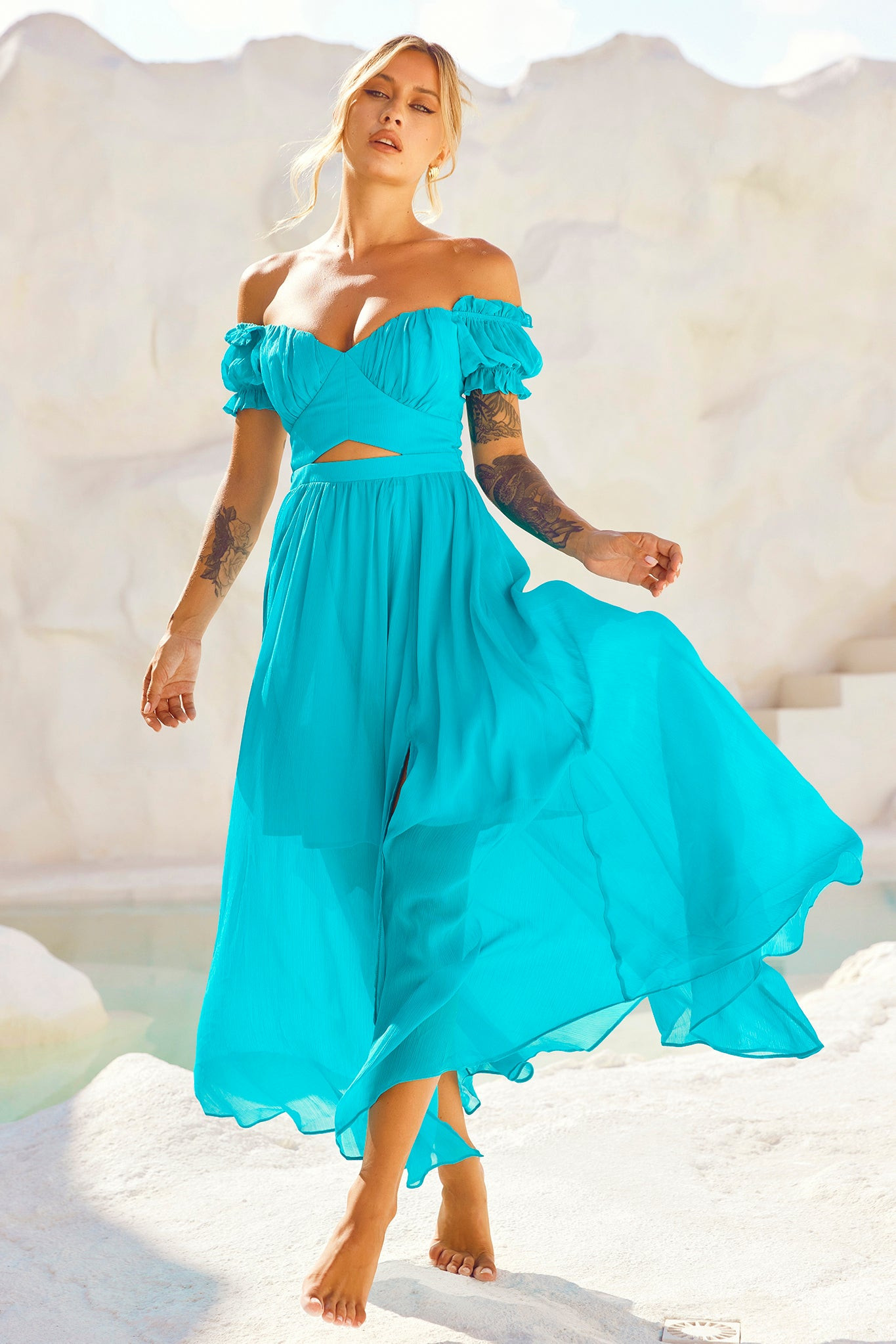 Perfect Storm Maxi Dress - Aqua | Sage and Paige AUS.