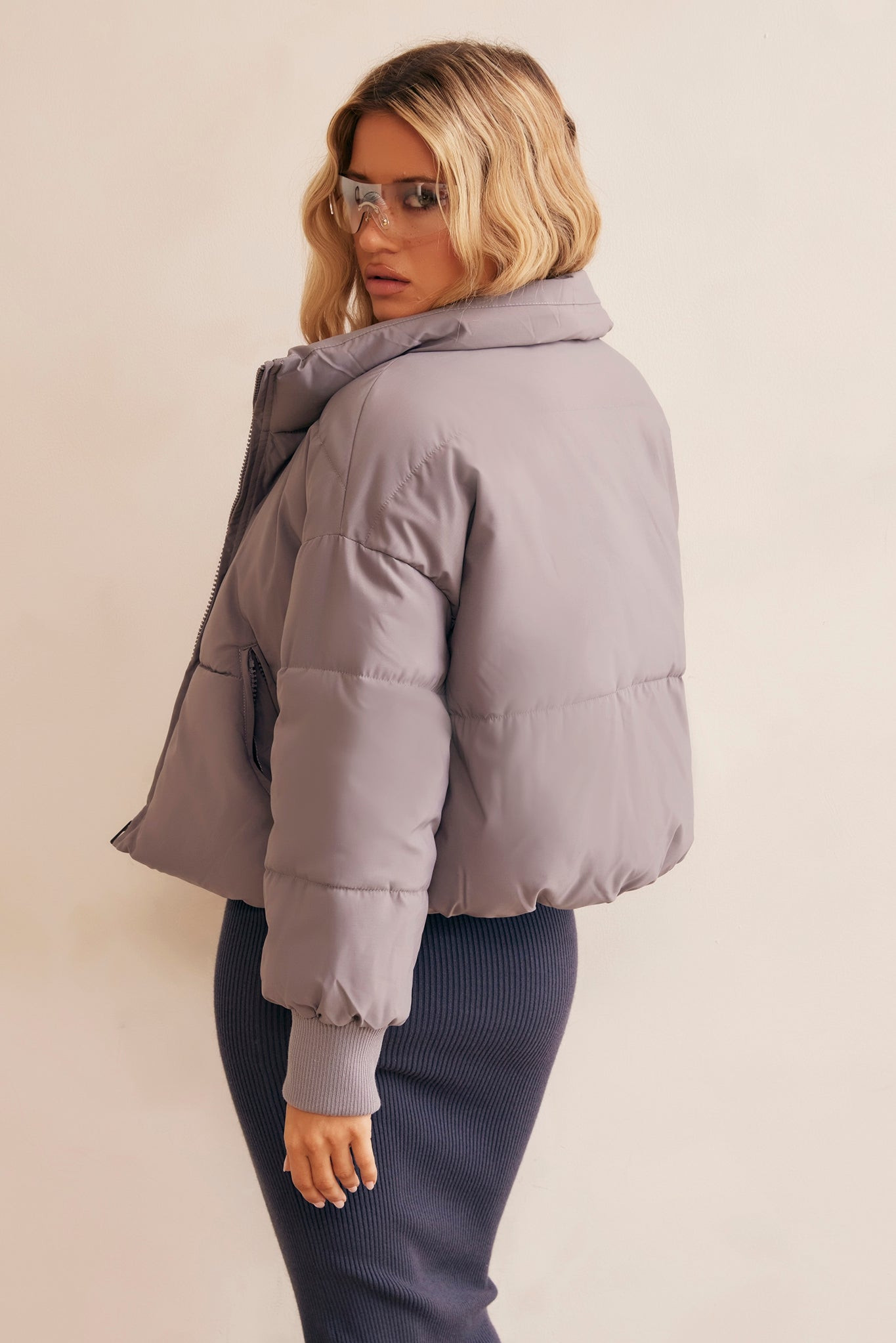 Higher Love Oversize Puff Jacket - Grey | Sage and Paige AUS.