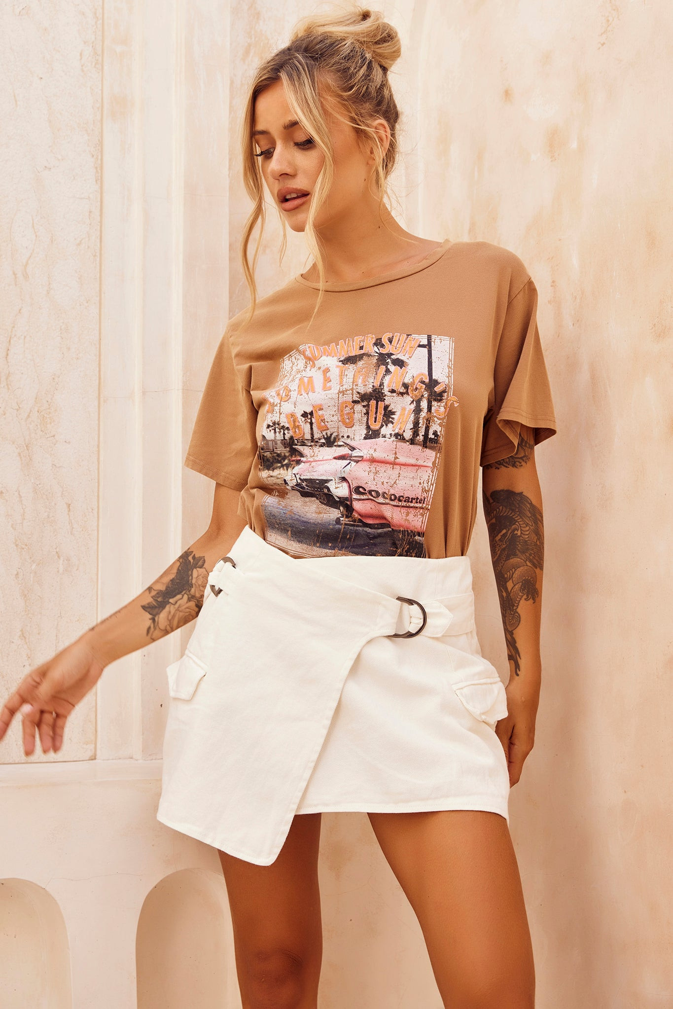 One To Want Mini Skirt - White | Sage and Paige AUS.