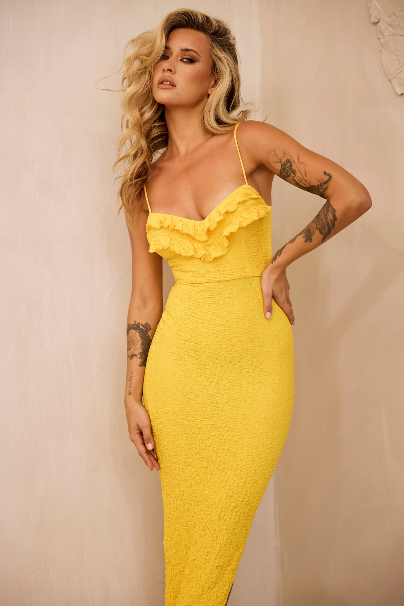 Promenade Maxi Dress - Yellow | Sage and Paige AUS.