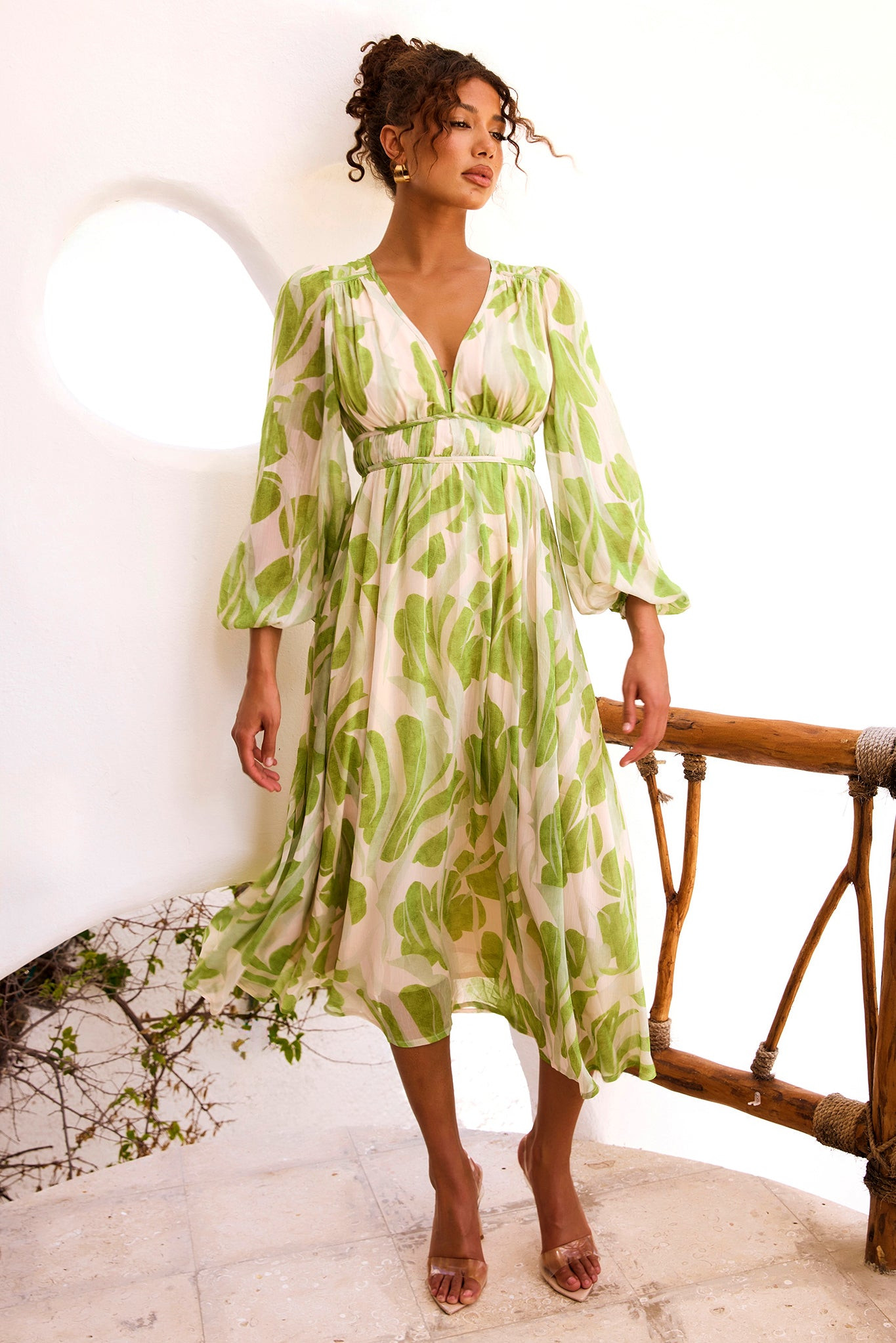 Palm Perfect Midi Dress - Green Multi | Sage and Paige AUS.