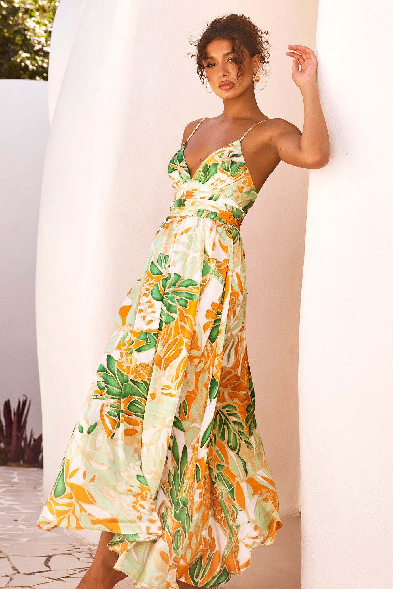 New Fantasy Maxi Dress - Green Multi | Sage and Paige AUS.
