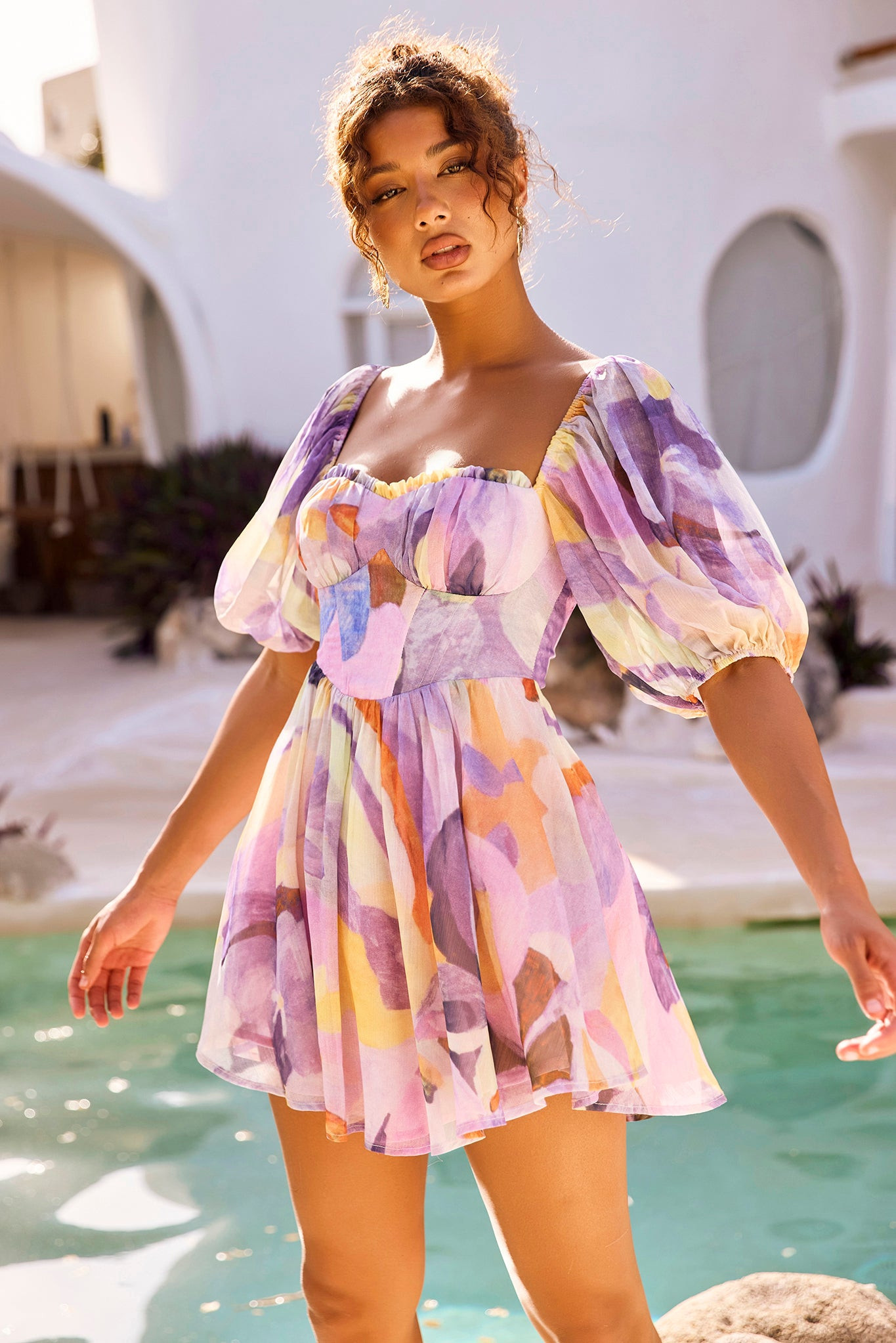 Look My Way Mini Dress - Purple Multi | Sage and Paige AUS.