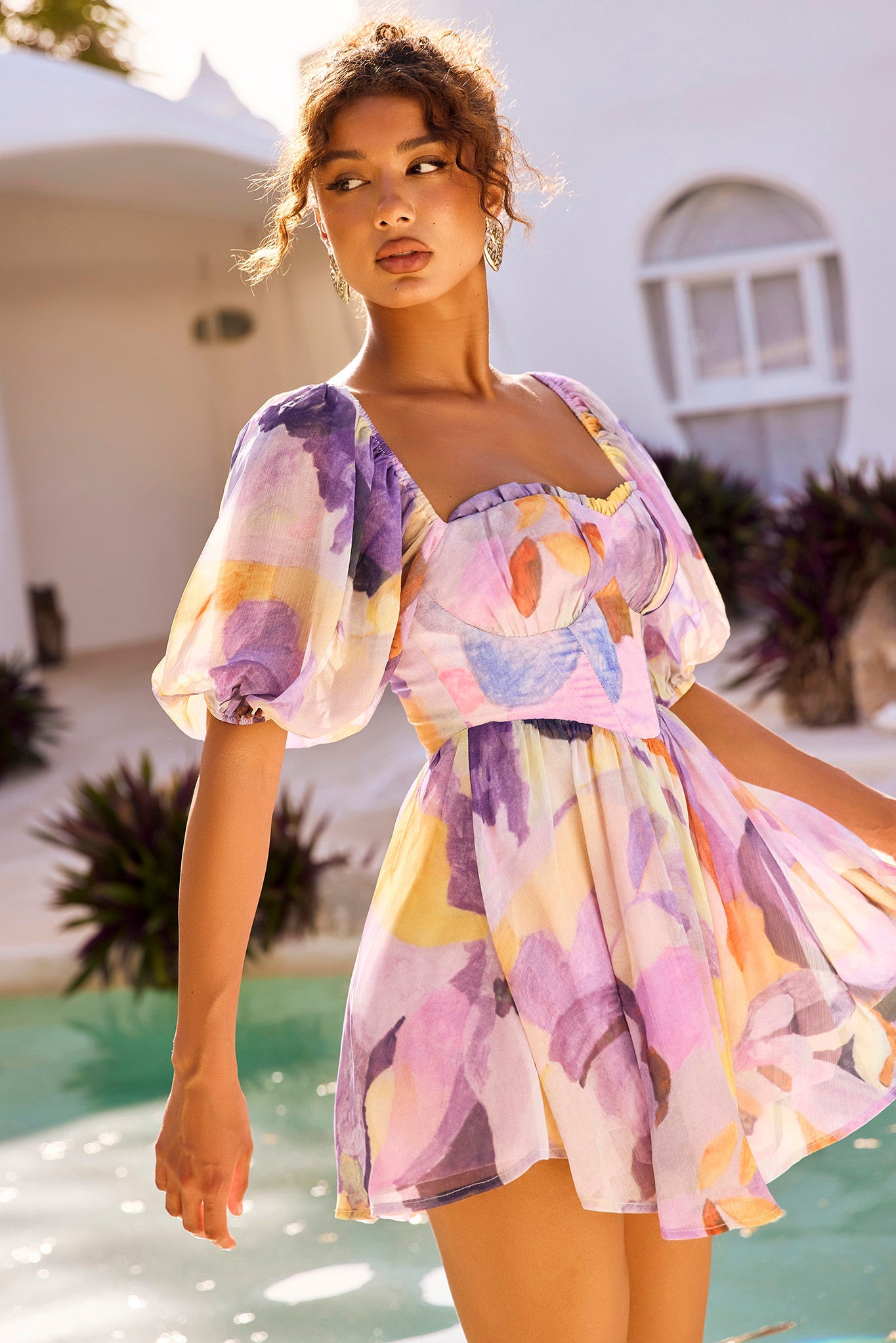 Look My Way Mini Dress - Purple Multi | Sage and Paige AUS.