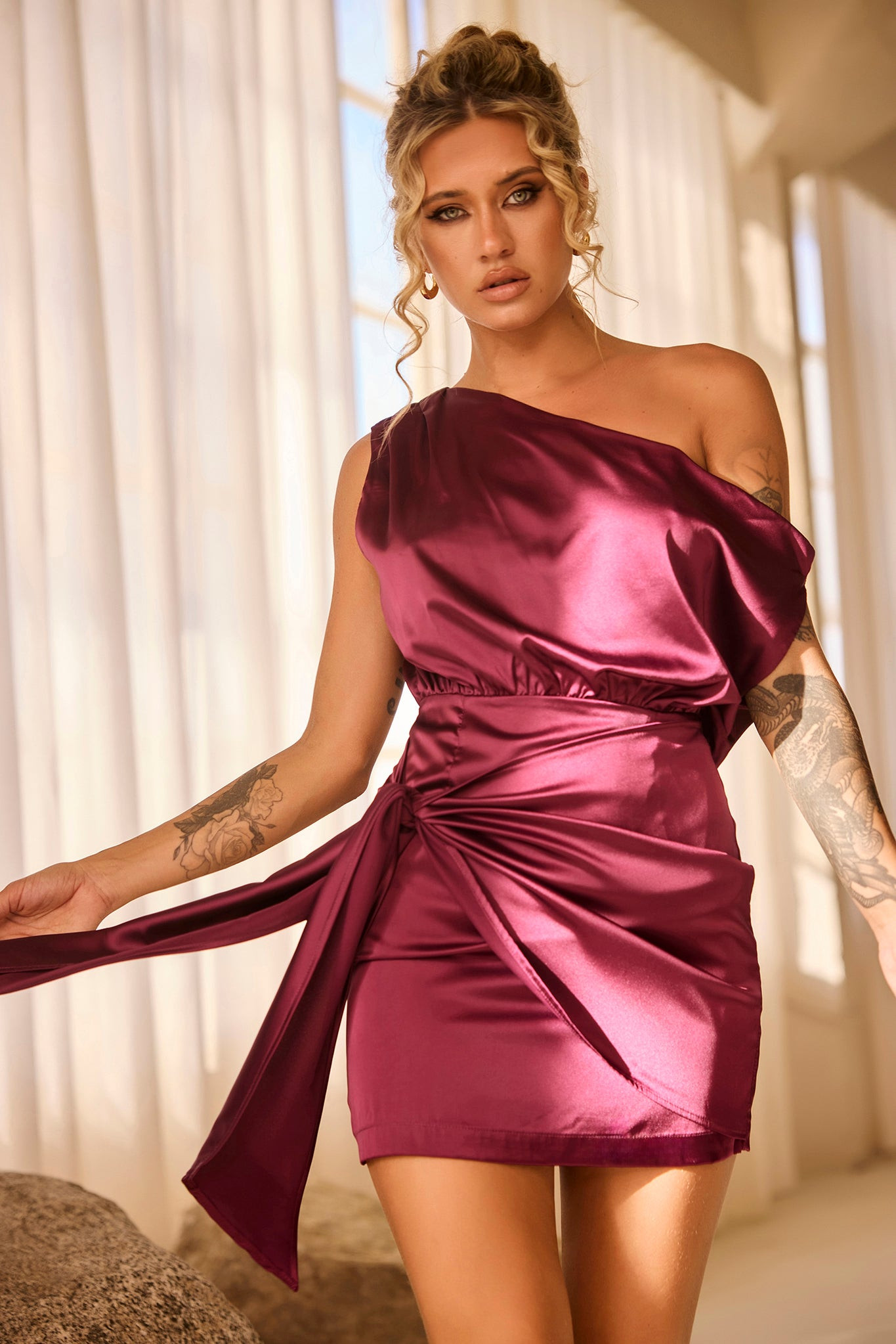 Still Lovers Mini Dress - Plum | Sage and Paige AUS.